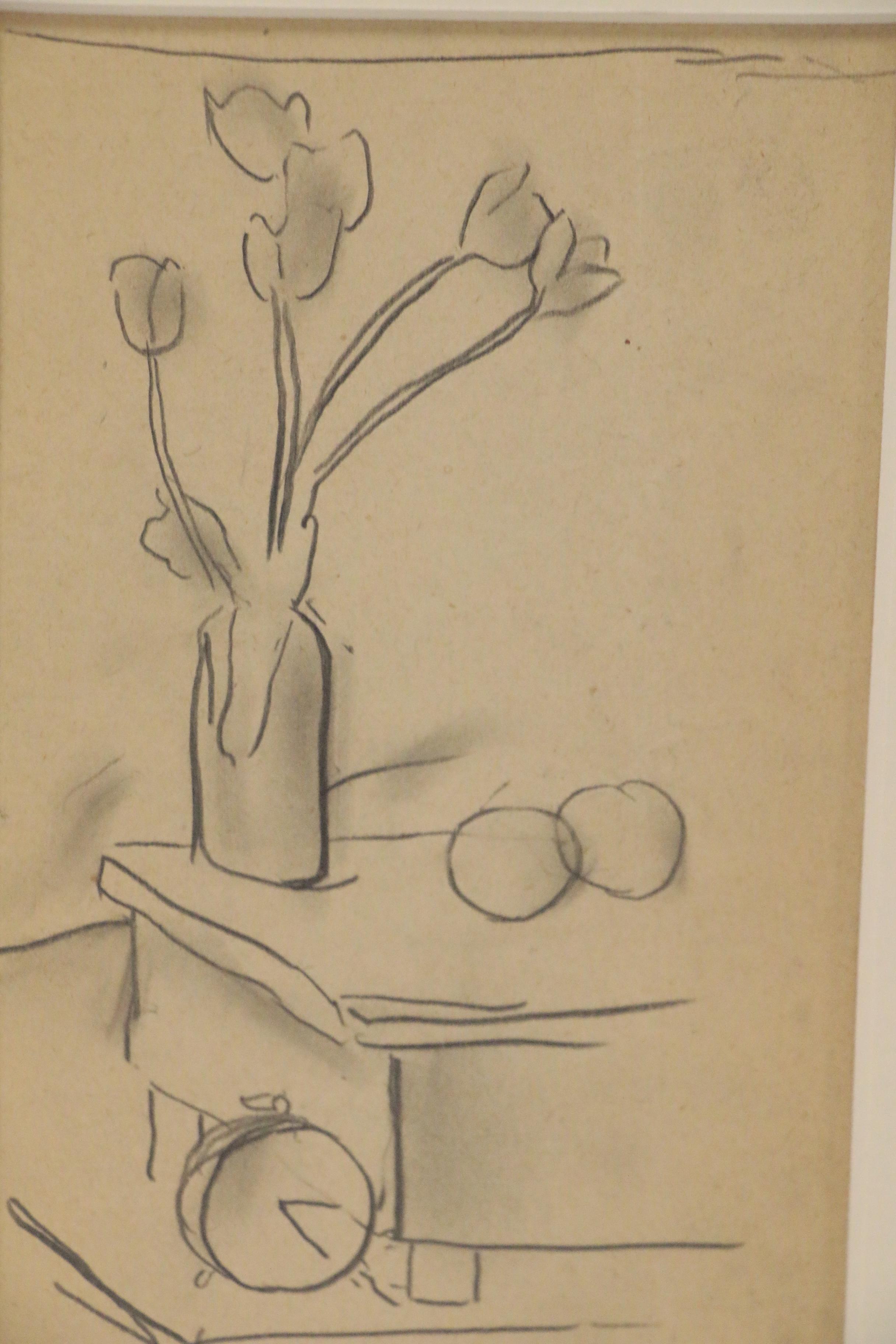Edgar Yaeger Still Life Graphite Drawing, 1928