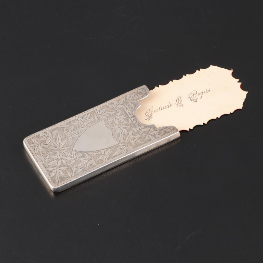 Payton, Pepper & Sons Chased Sterling Silver Card Case, 1903