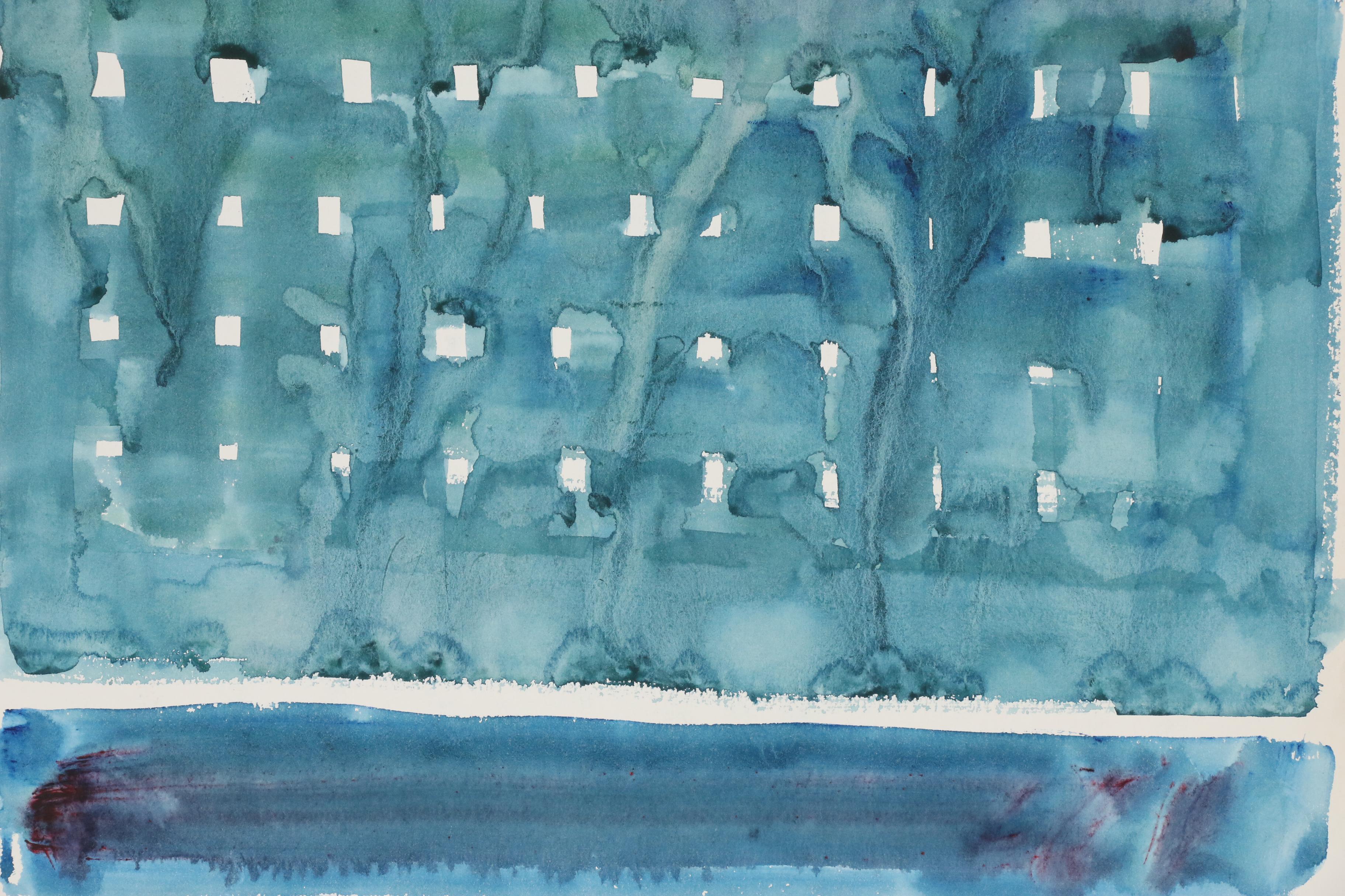 Jack Meanwell Abstract Watercolor Painting "After O'Keefe", 1979