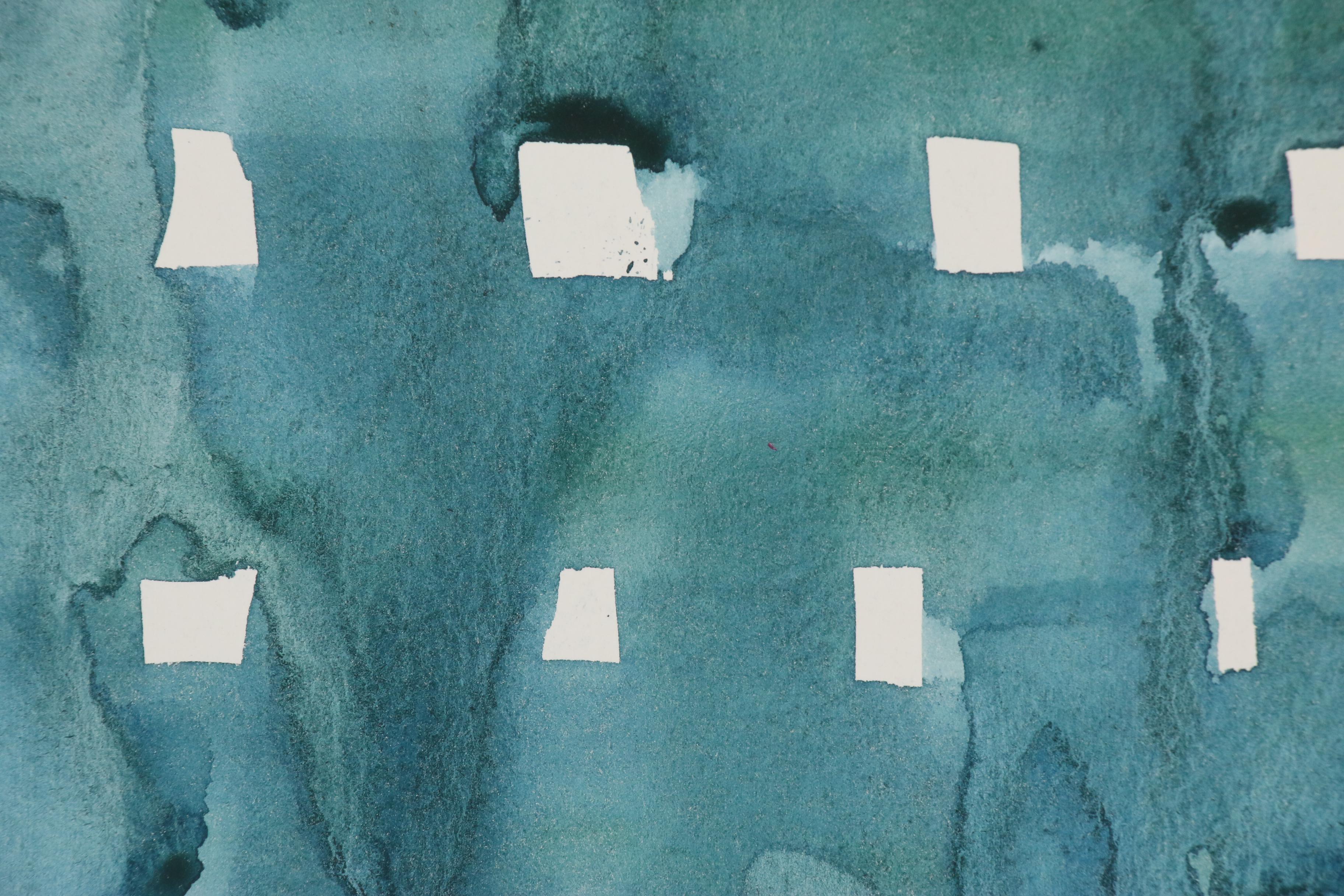 Jack Meanwell Abstract Watercolor Painting "After O'Keefe", 1979