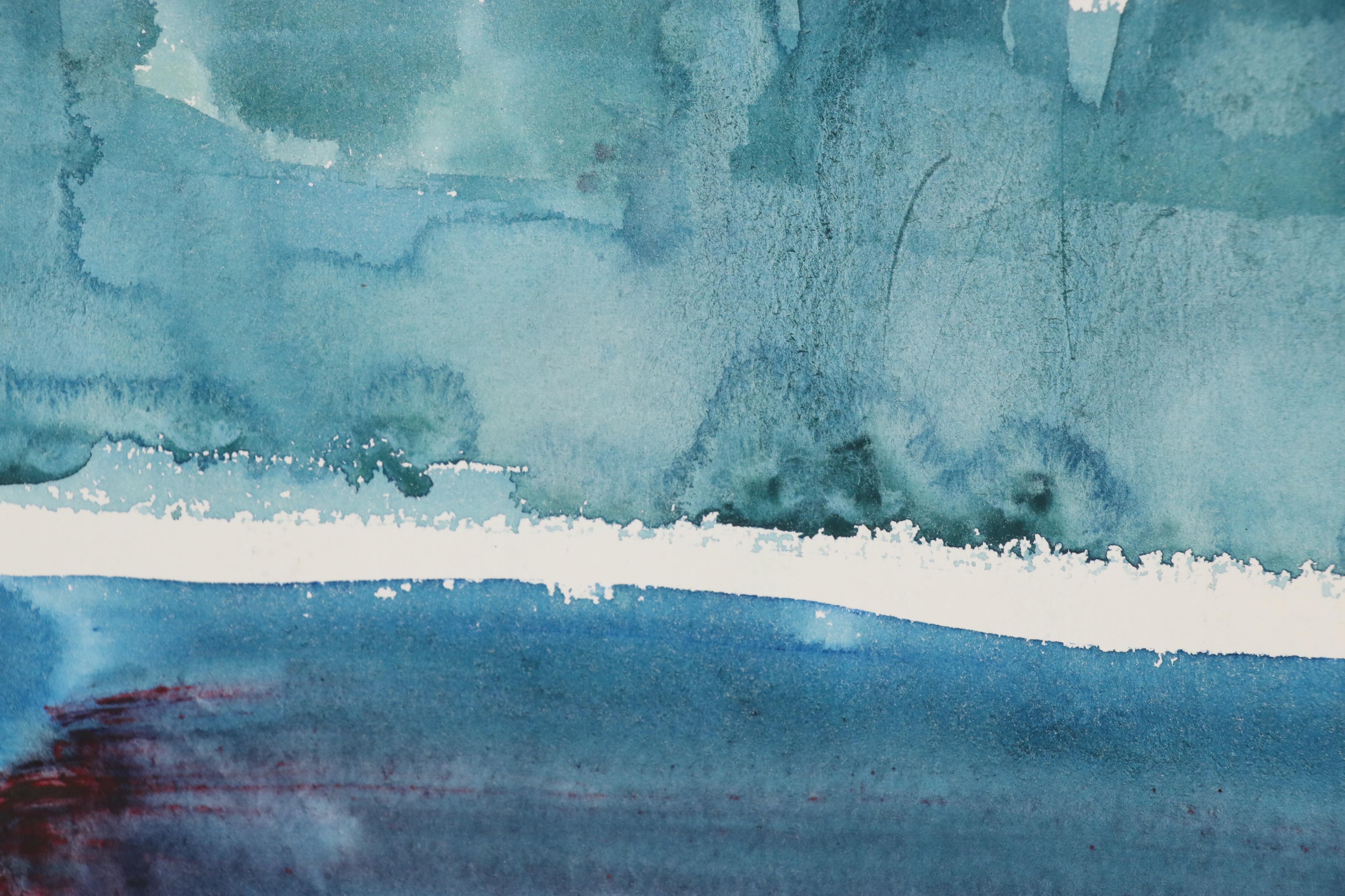 Jack Meanwell Abstract Watercolor Painting "After O'Keefe", 1979