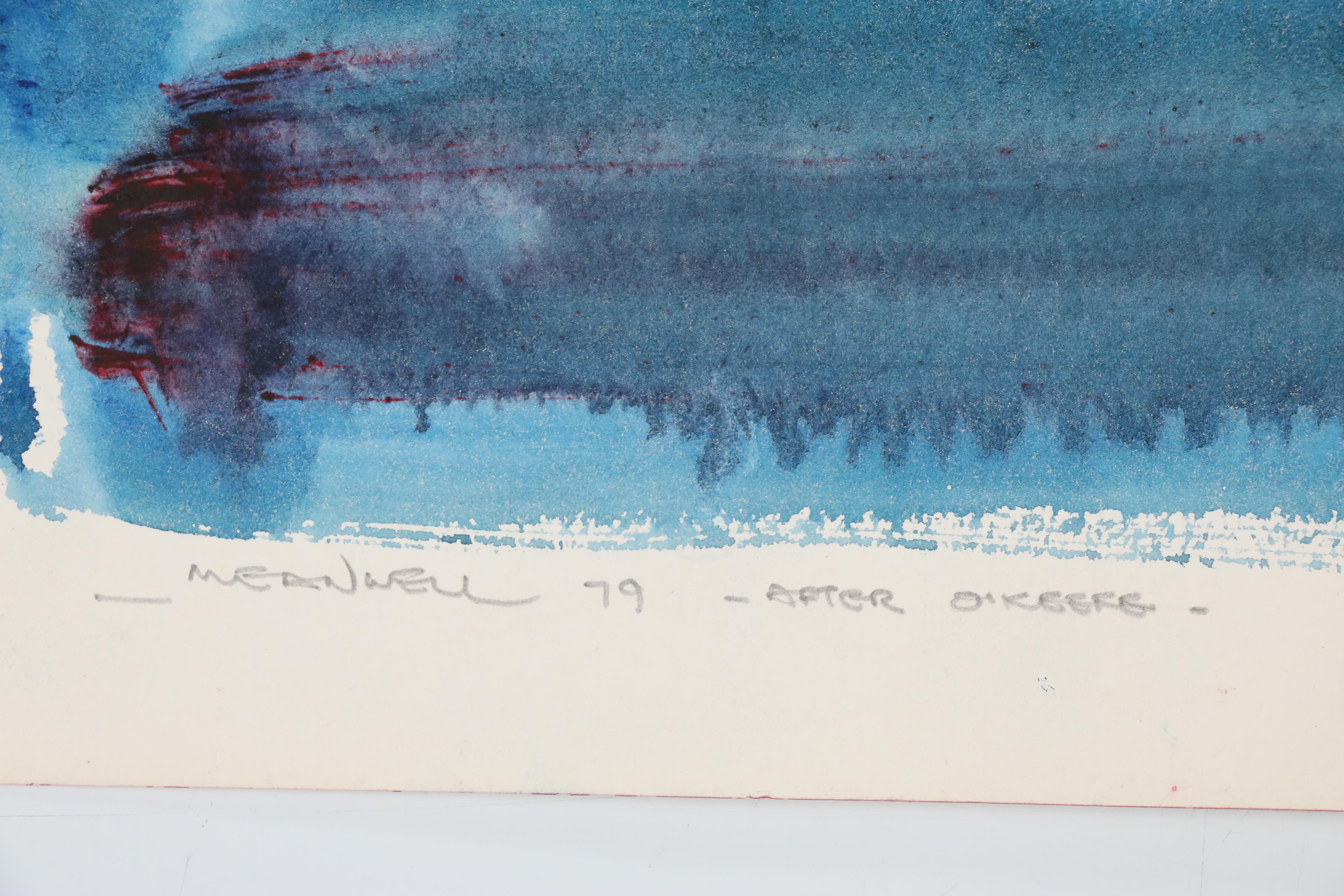 Jack Meanwell Abstract Watercolor Painting "After O'Keefe", 1979