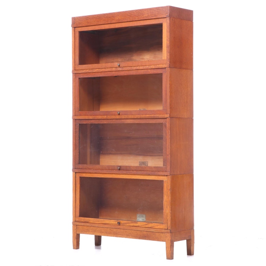 Globe-Wernicke Oak Four-Stack Barrister's Bookcase