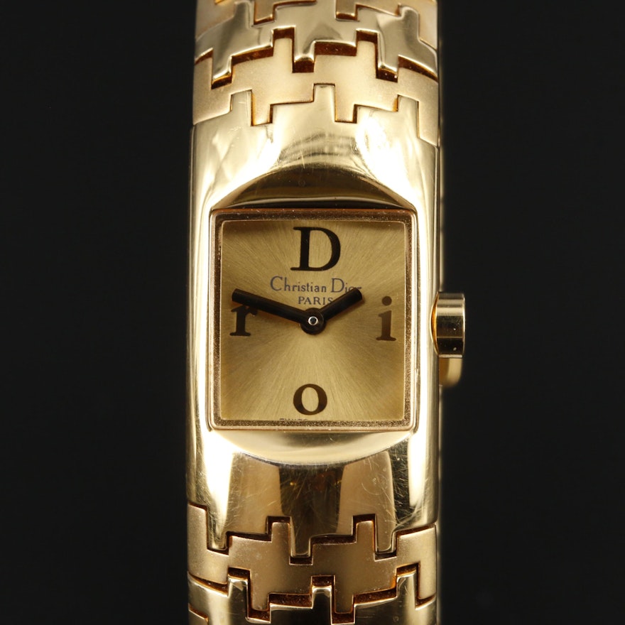 Christian Dior Diorific Gold Tone Quartz Wristwatch