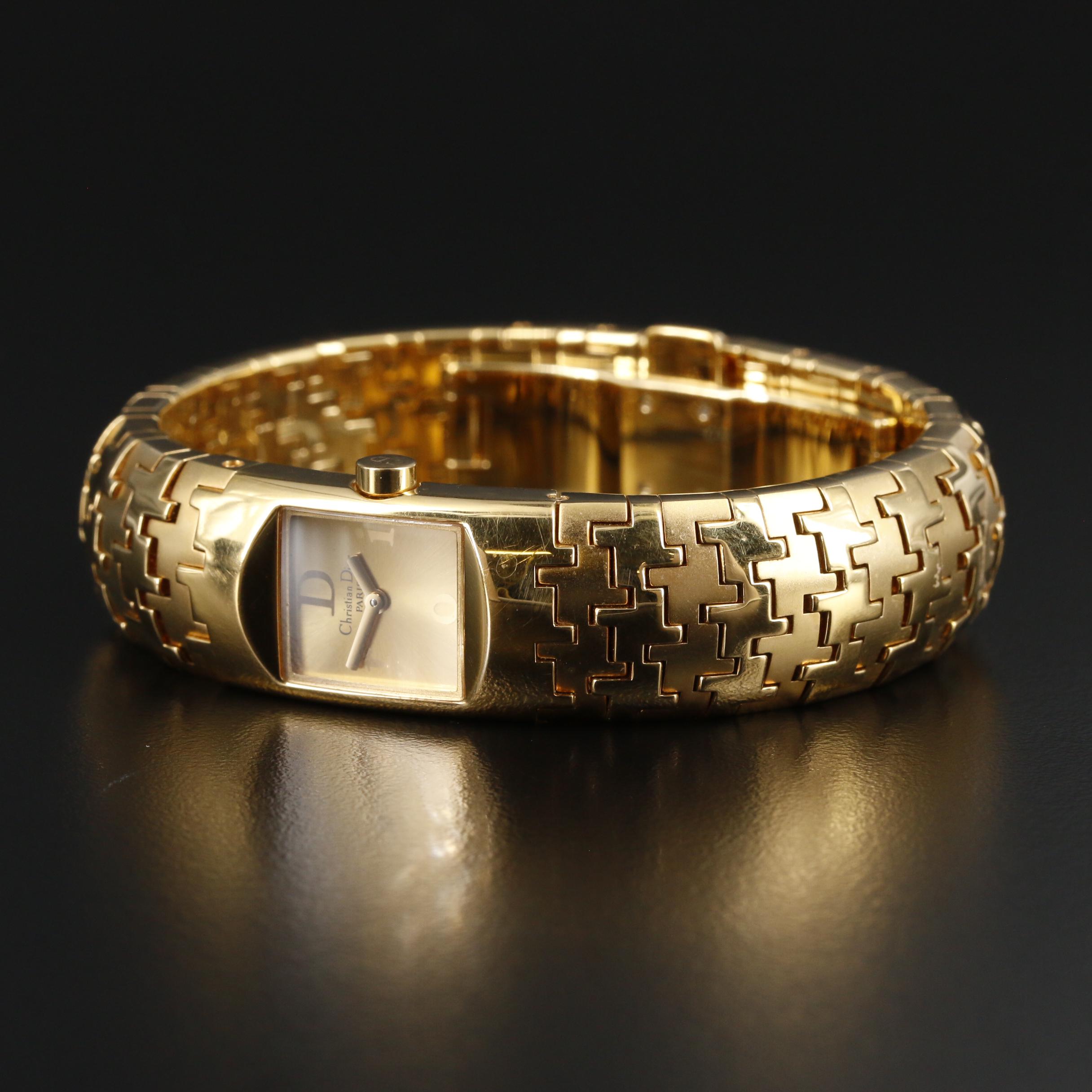 Christian Dior Diorific Gold Tone Quartz Watch