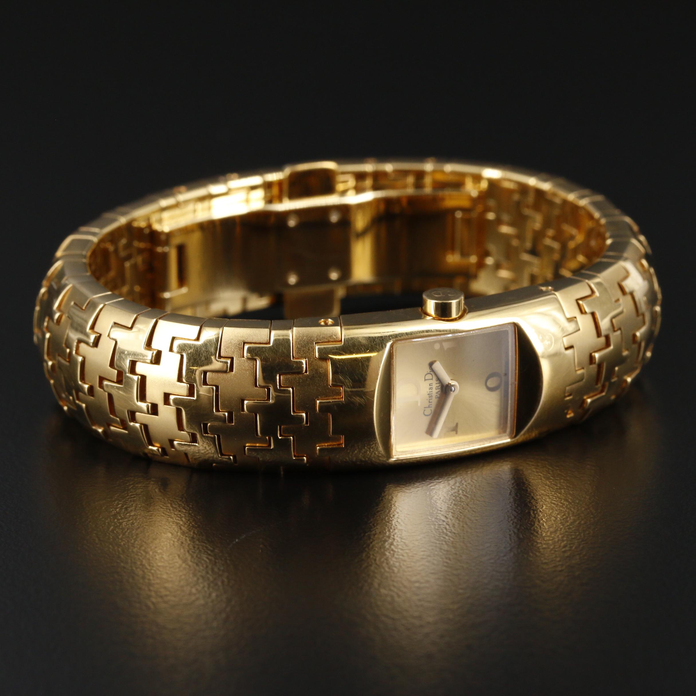 Christian Dior Diorific Gold Tone Quartz Watch