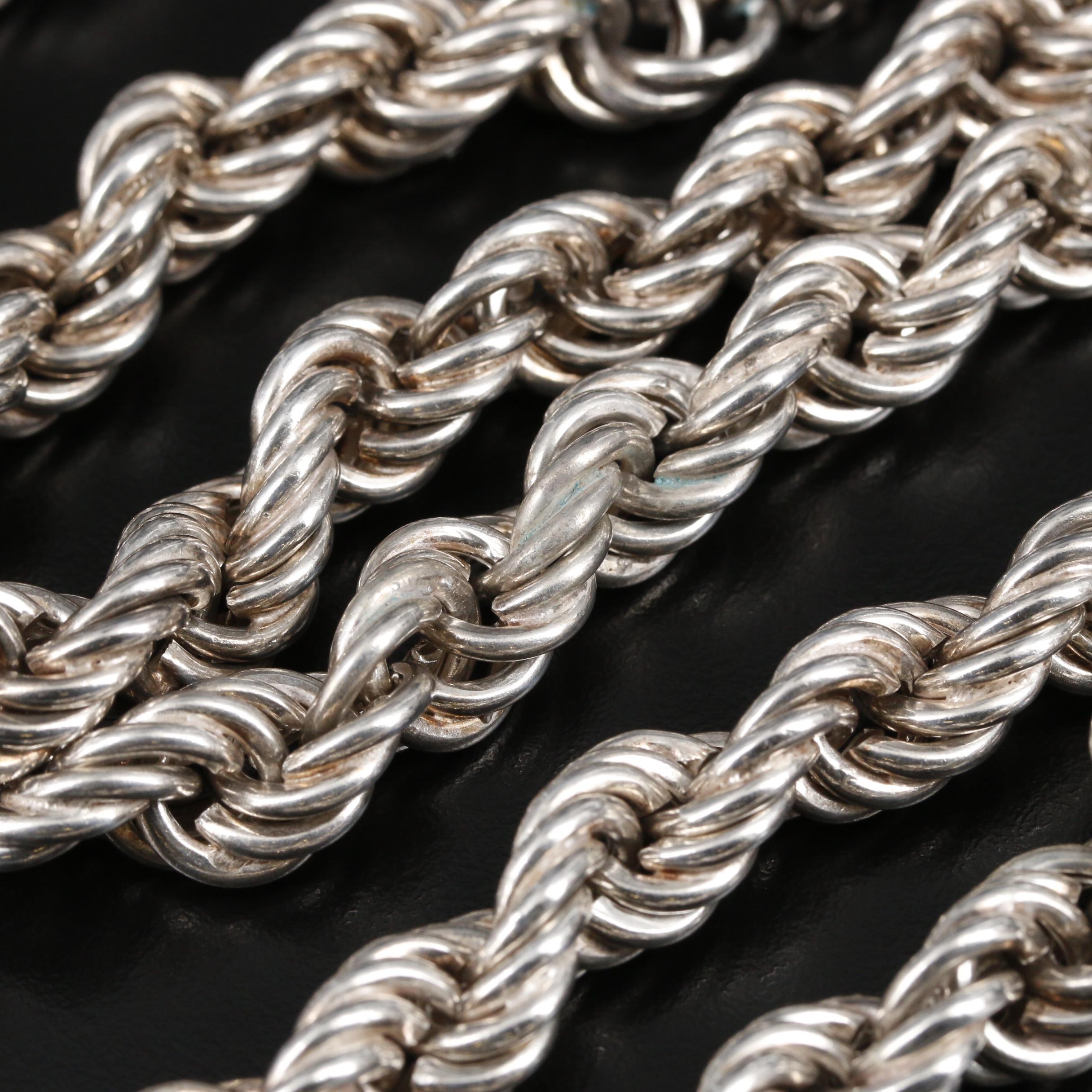 Sterling Silver Rope Chain Necklace