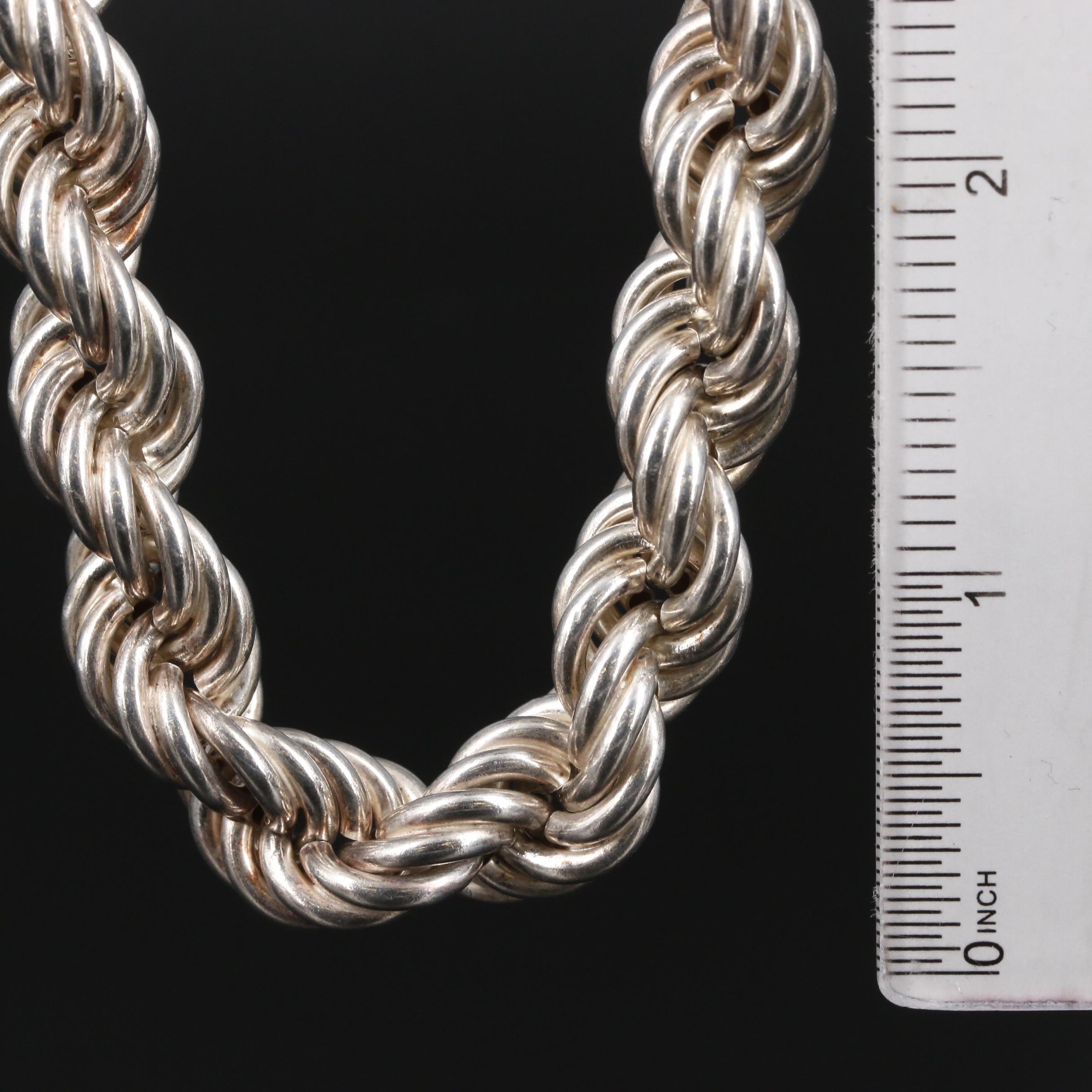 Sterling Silver Rope Chain Necklace