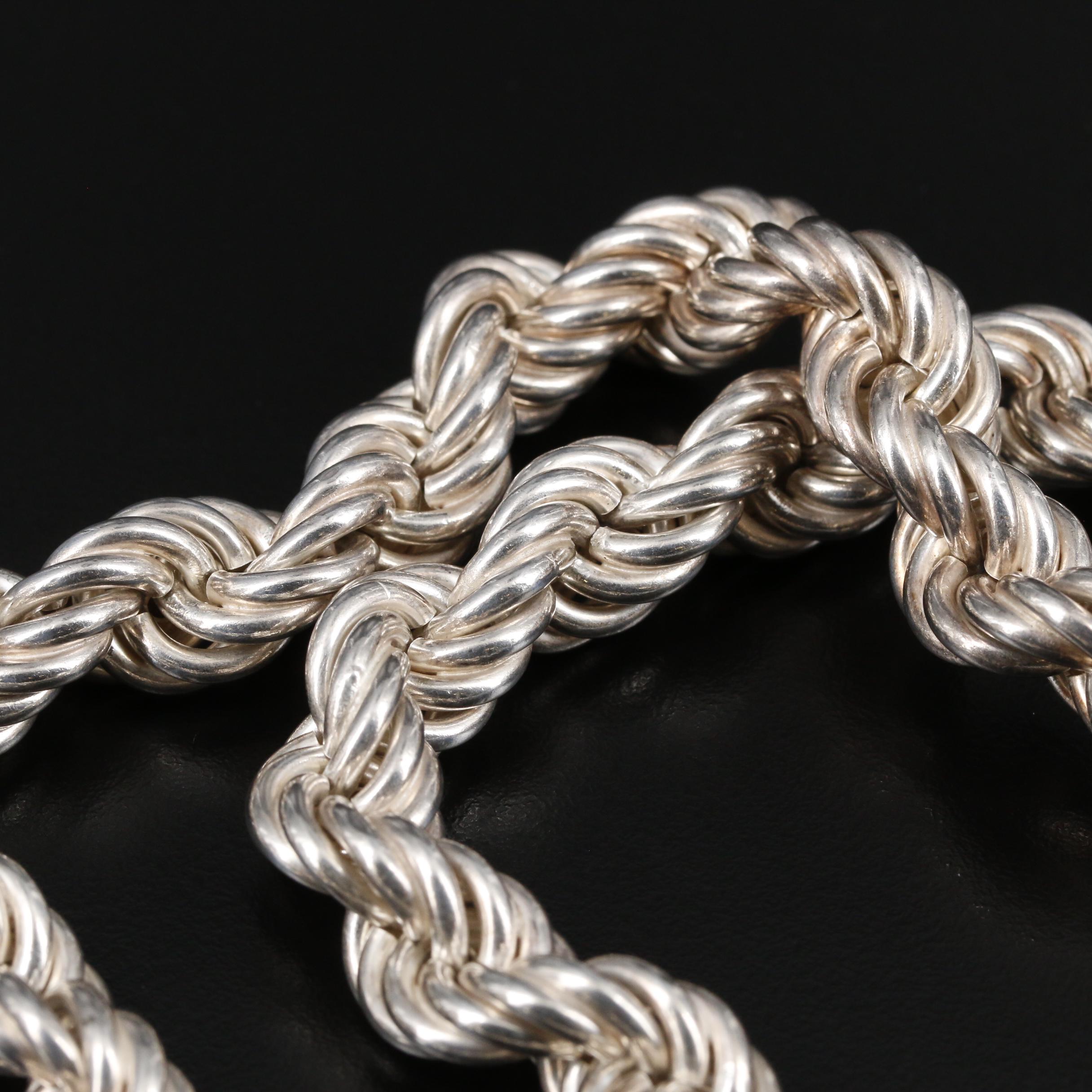 Sterling Silver Rope Chain Necklace