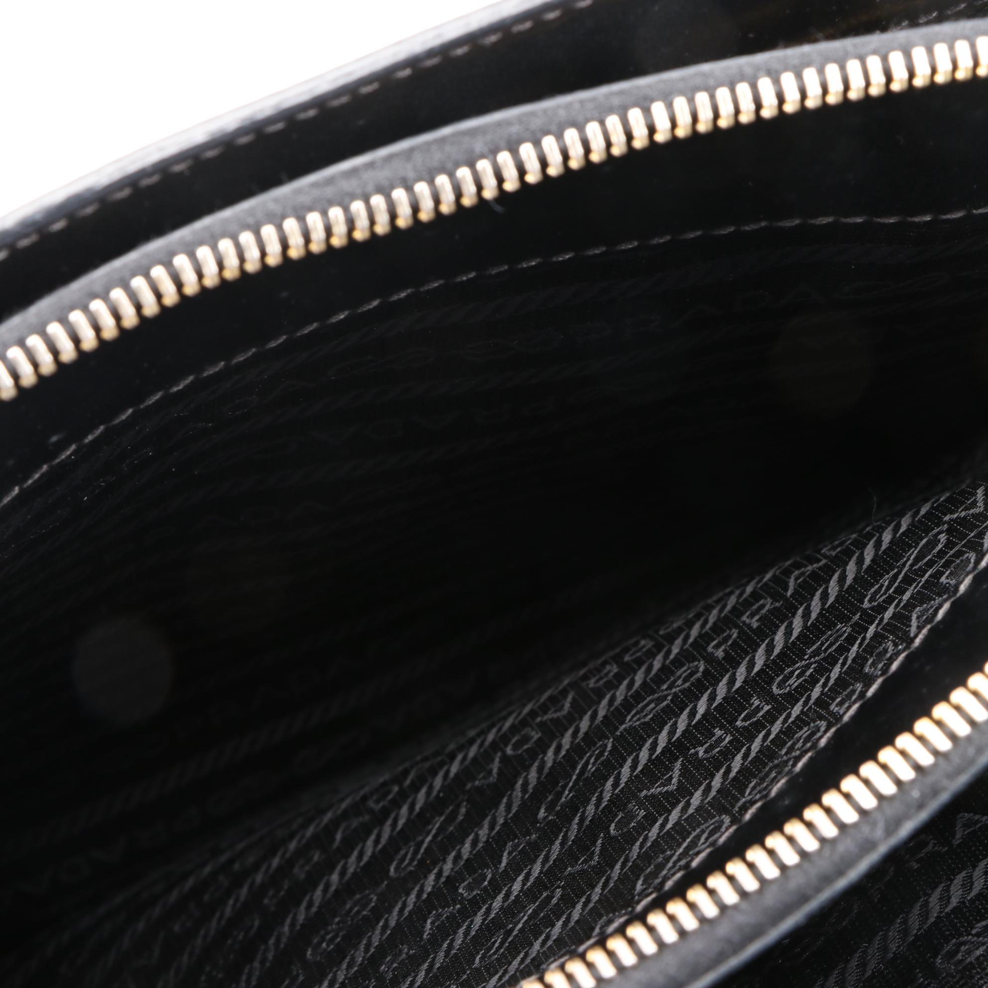 Prada Black Tessuto Nylon and Leather Trimmed Laptop Bag