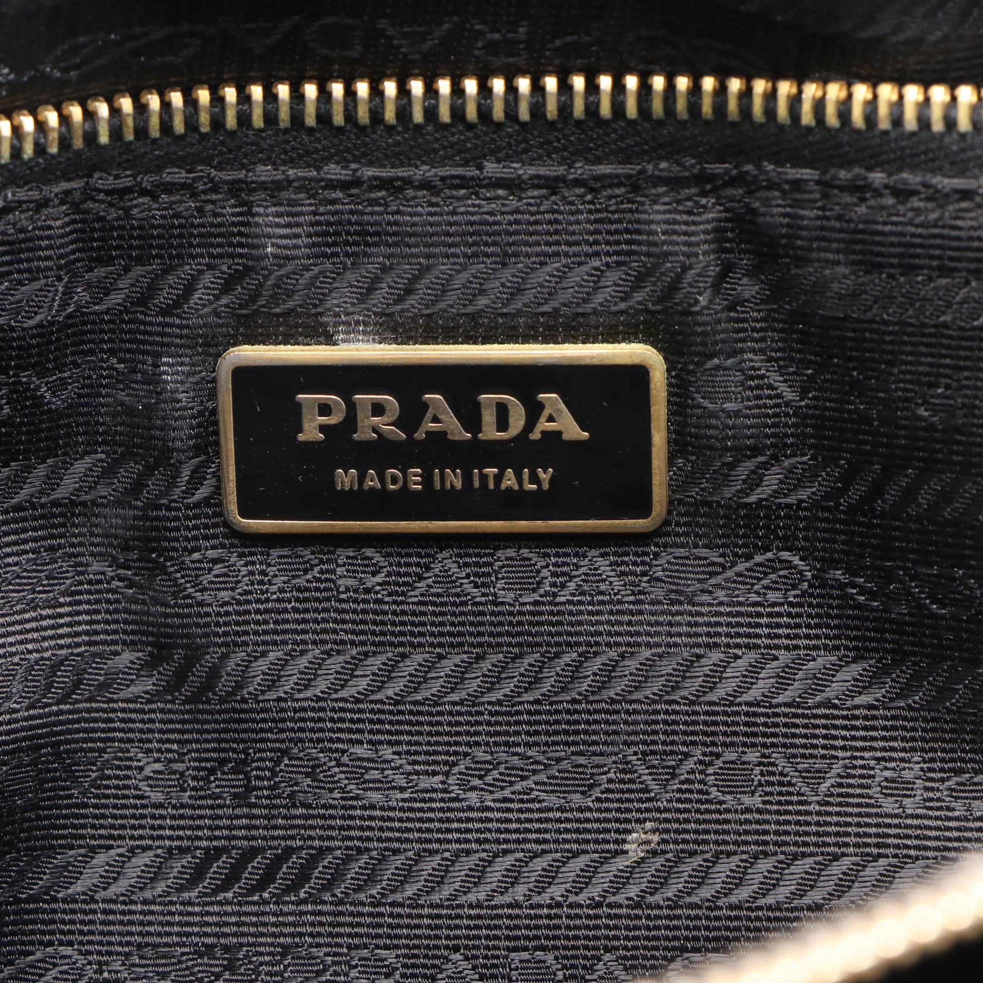 Prada Black Tessuto Nylon and Leather Trimmed Laptop Bag