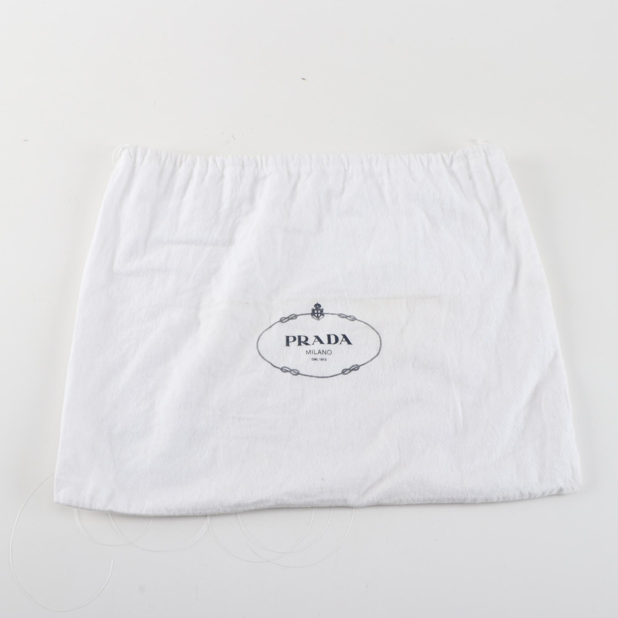 Prada Black Tessuto Nylon and Leather Trimmed Laptop Bag