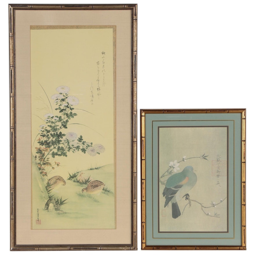 Offset Lithographs After East Asian Bird Paintings