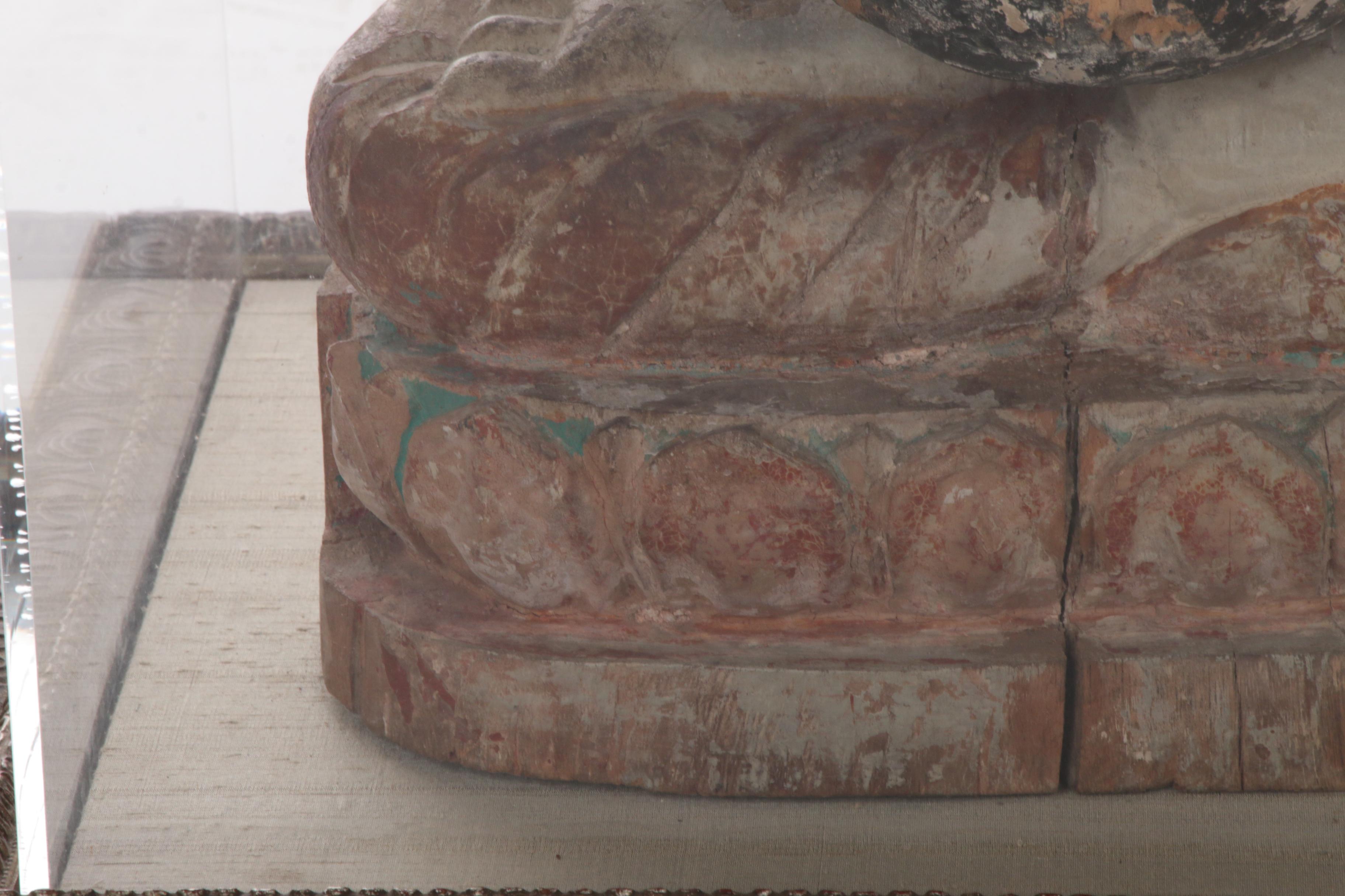 Thai Polychrome Wood Figure of the Arhat Shin Upagutta, 19th Century