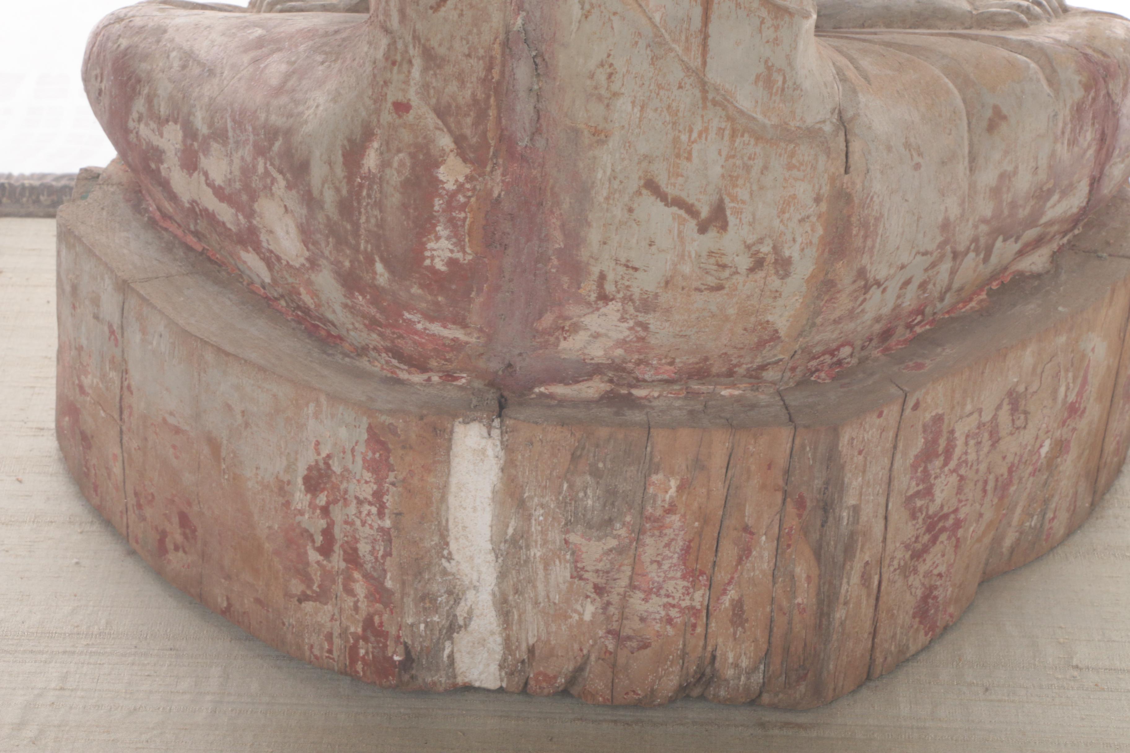 Thai Polychrome Wood Figure of the Arhat Shin Upagutta, 19th Century