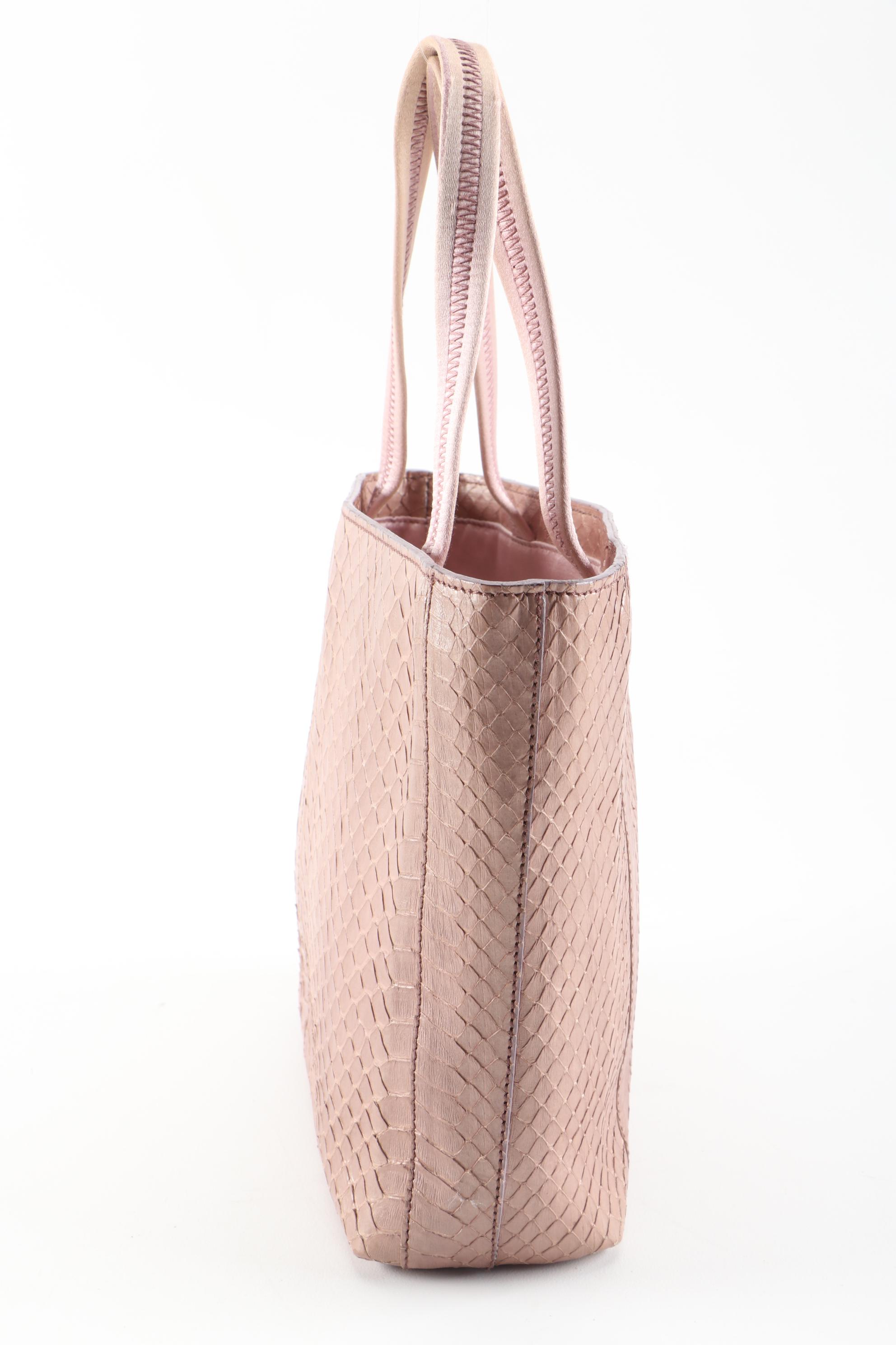Prada Blush Glazed Python Mini Tote