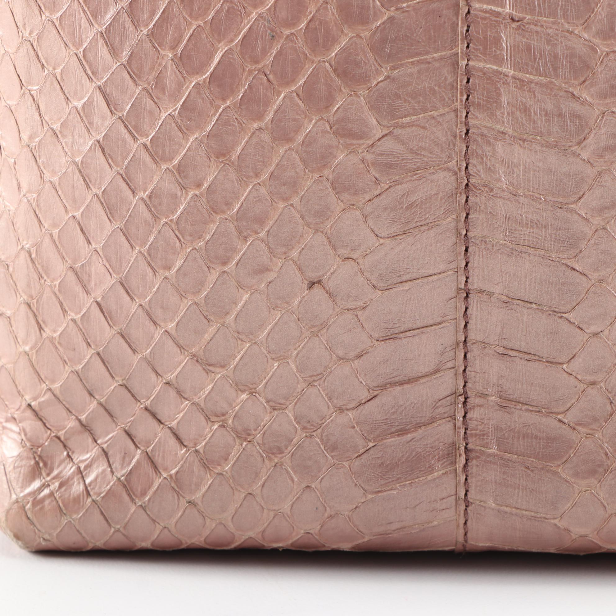 Prada Blush Glazed Python Mini Tote