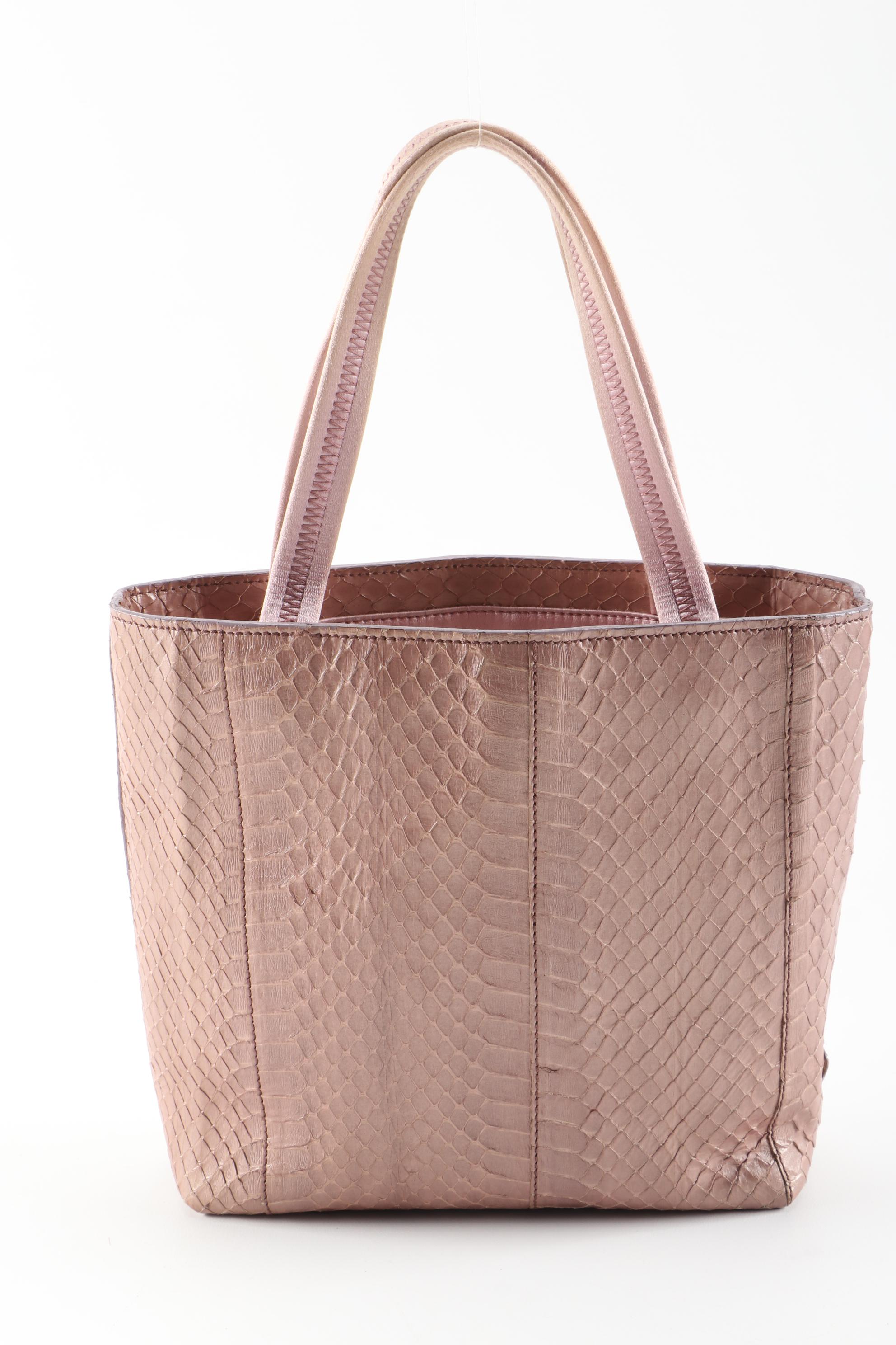 Prada Blush Glazed Python Mini Tote