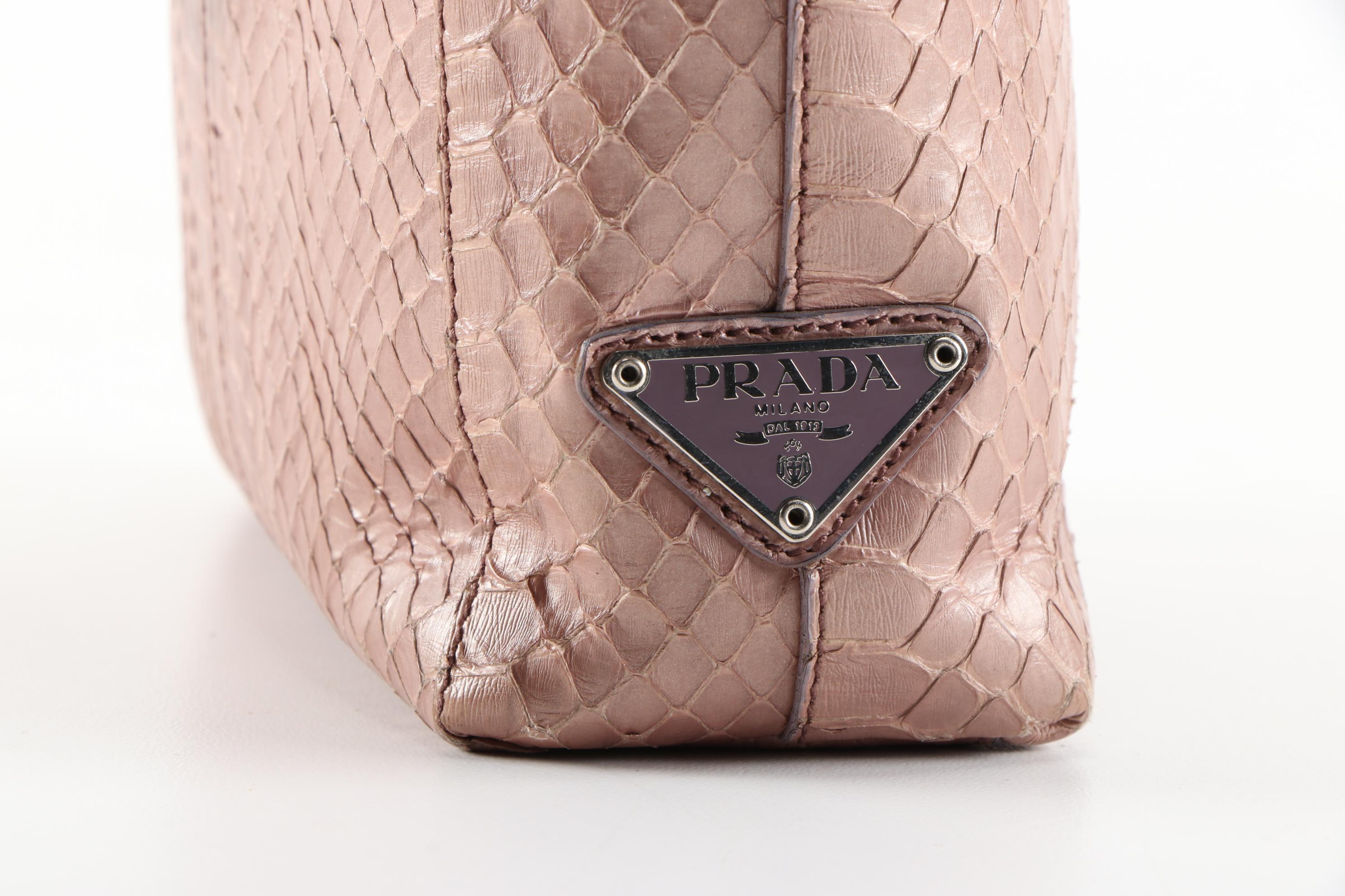 Prada Blush Glazed Python Mini Tote