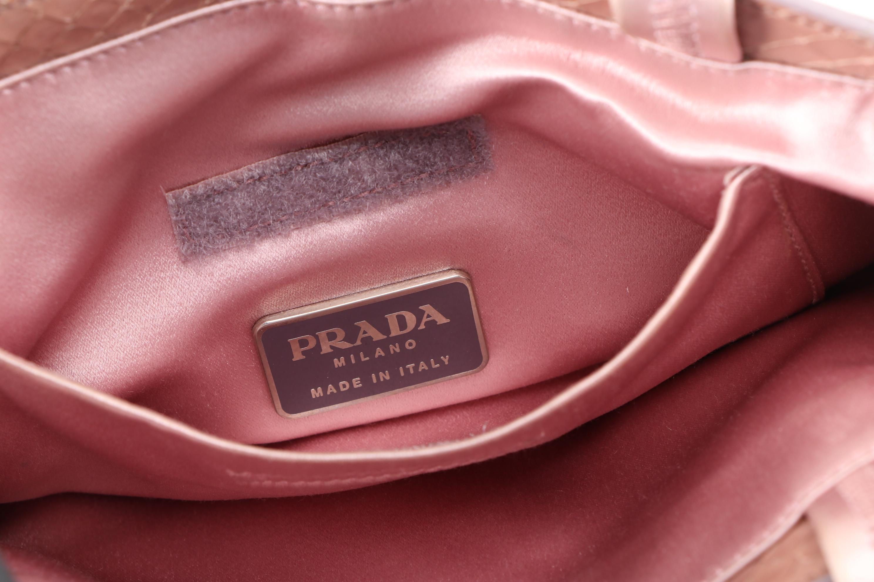 Prada Blush Glazed Python Mini Tote