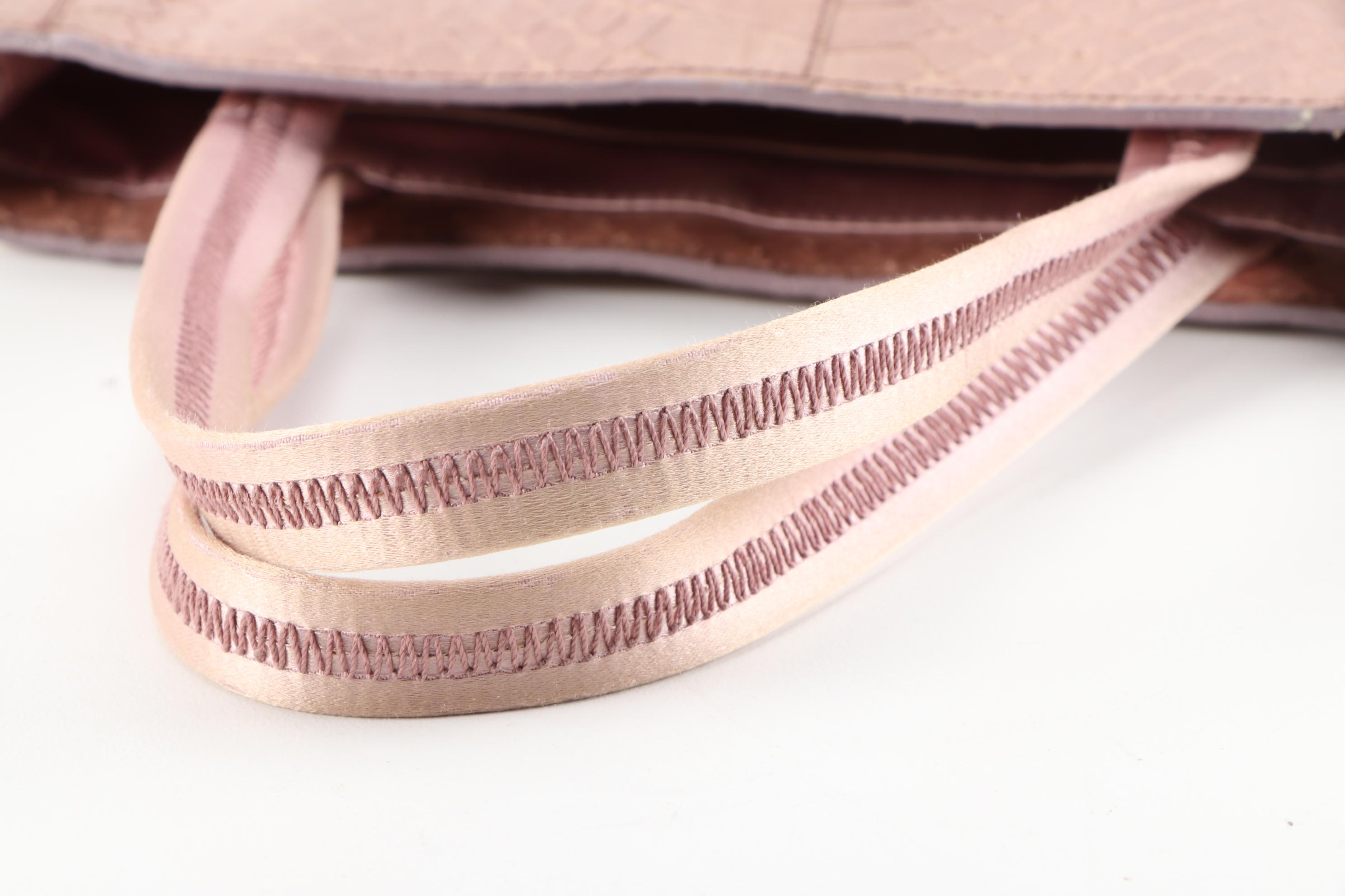 Prada Blush Glazed Python Mini Tote