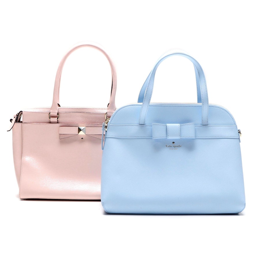 Kate Spade New York Bow Bags in Light Blue and Pink Leather