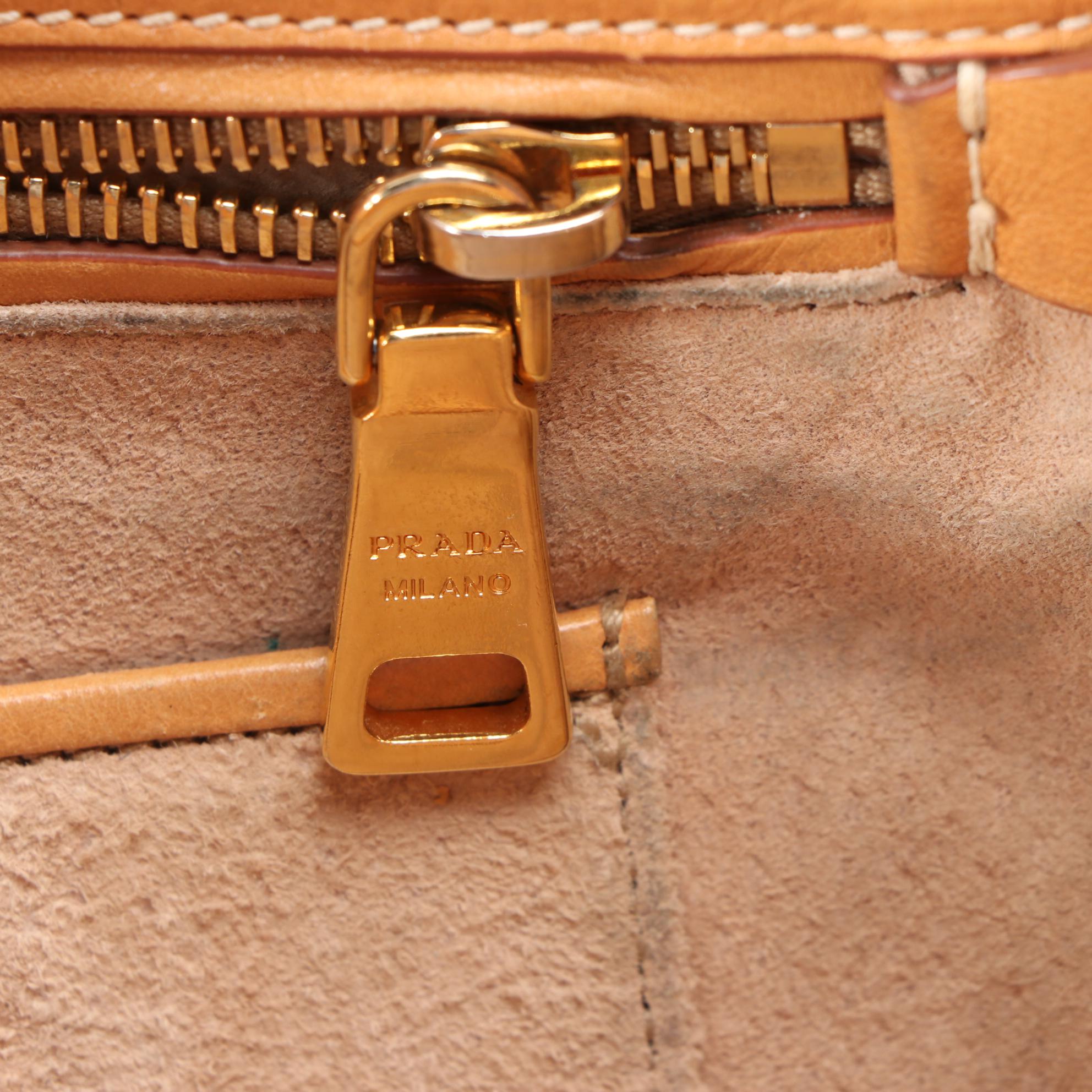 Prada Blue Canvas and Leather Convertible Satchel