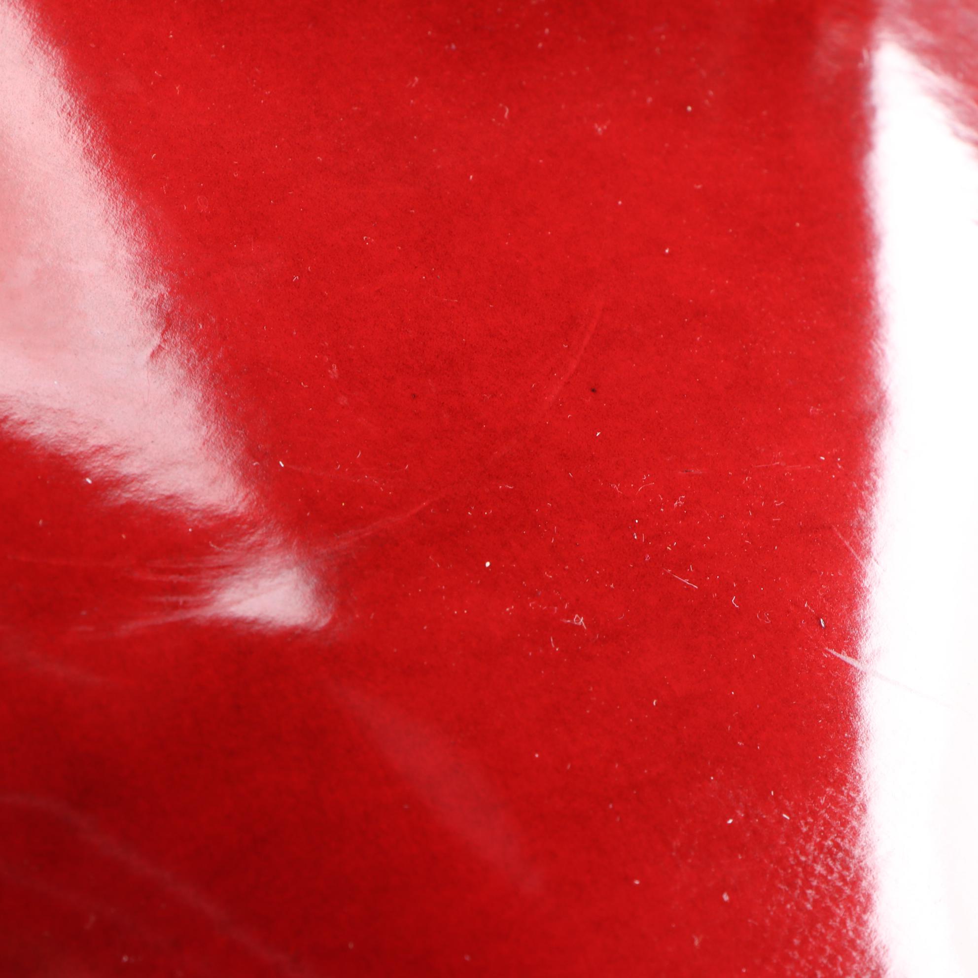 Prada Red Patent Leather Tote Handbag