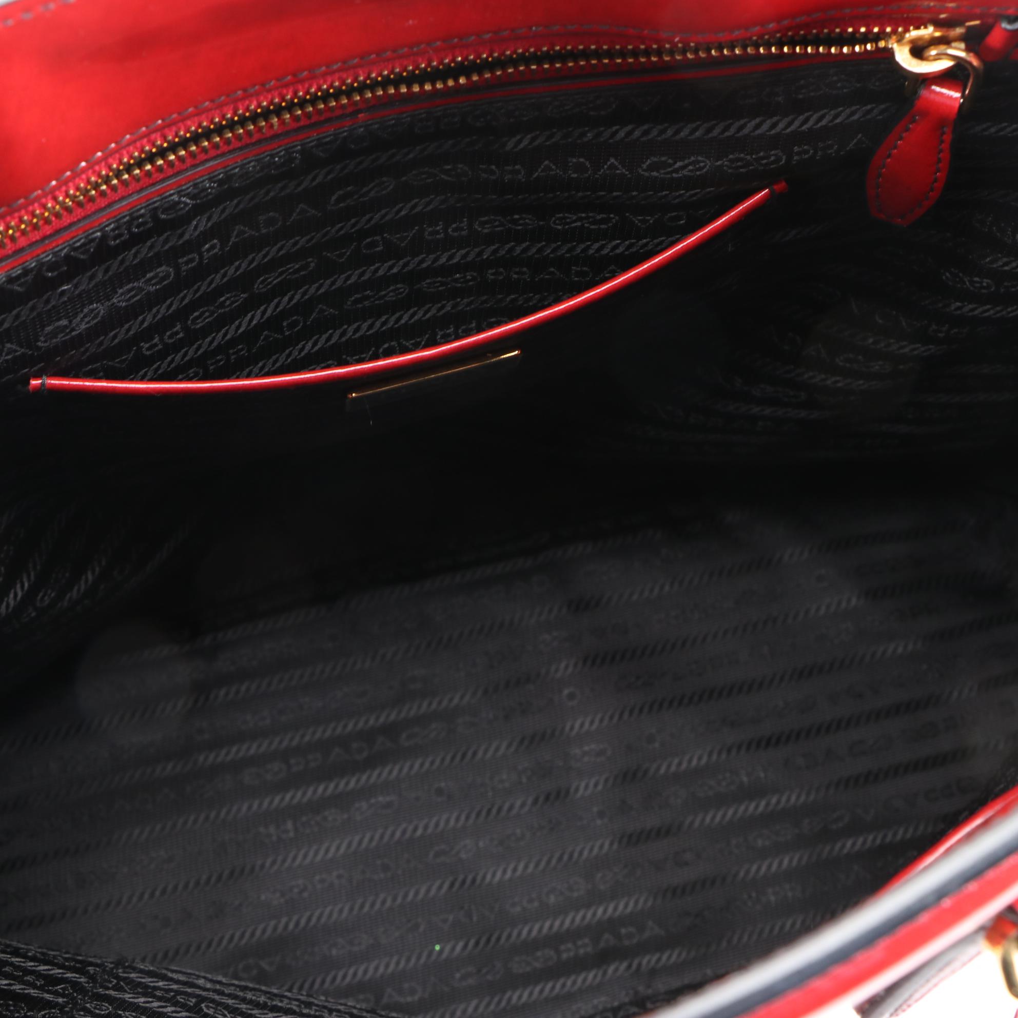 Prada Red Patent Leather Tote Handbag