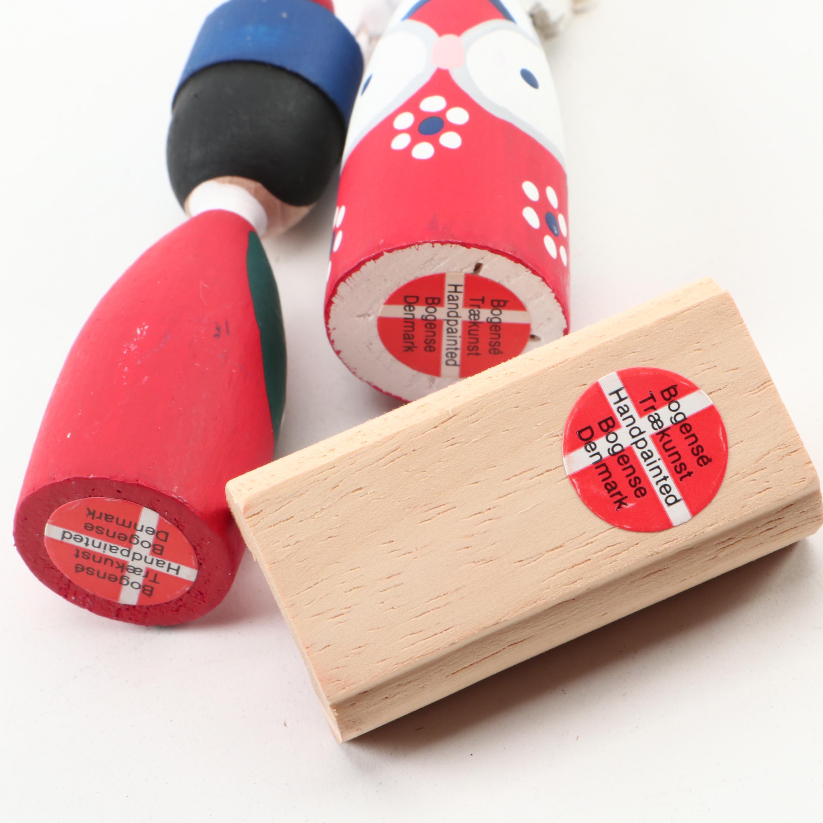 Vintage Danish Bogense Traekunst Handpainted Wooden Nativity Set