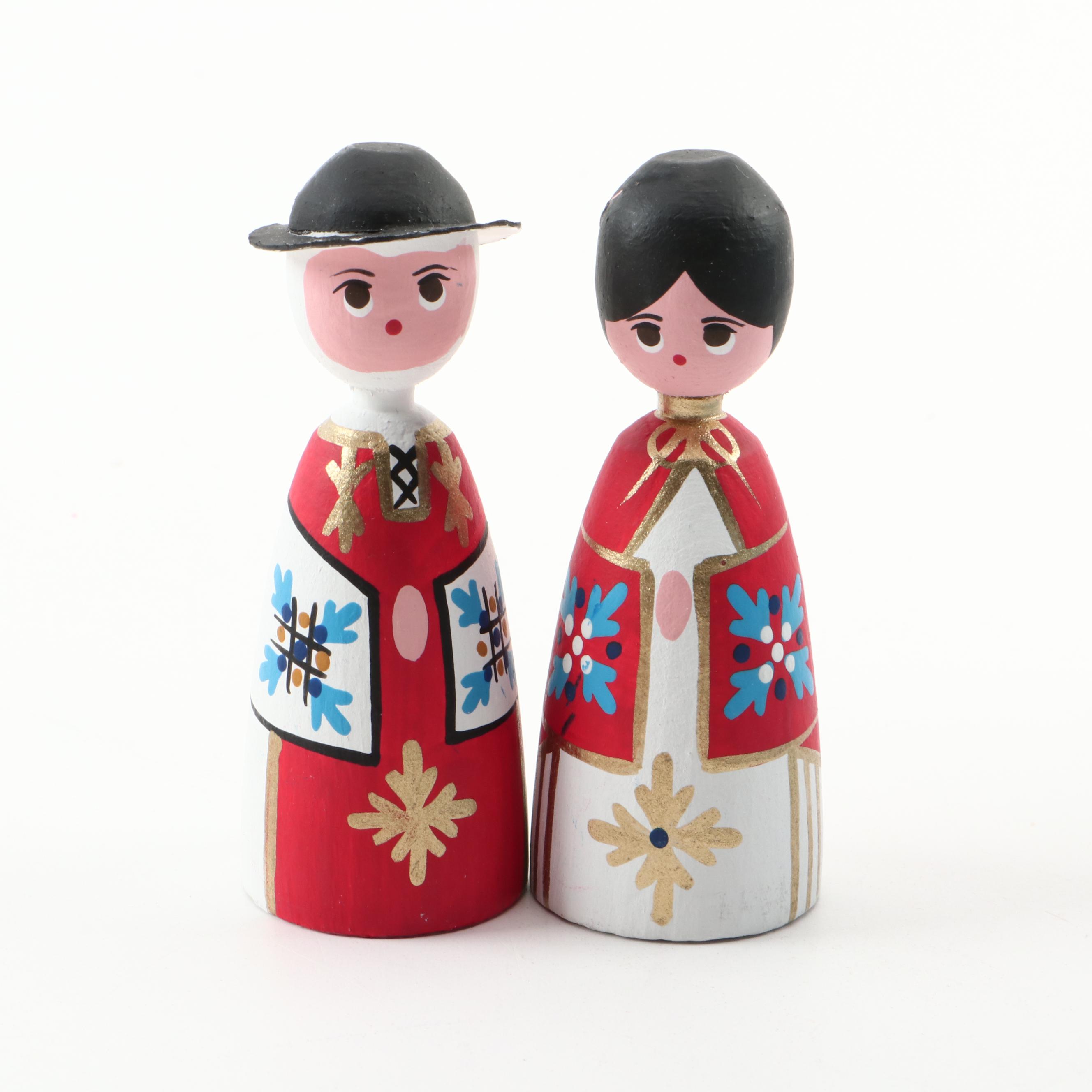 Vintage Danish Bogense Traekunst Handpainted Wooden Nativity Set