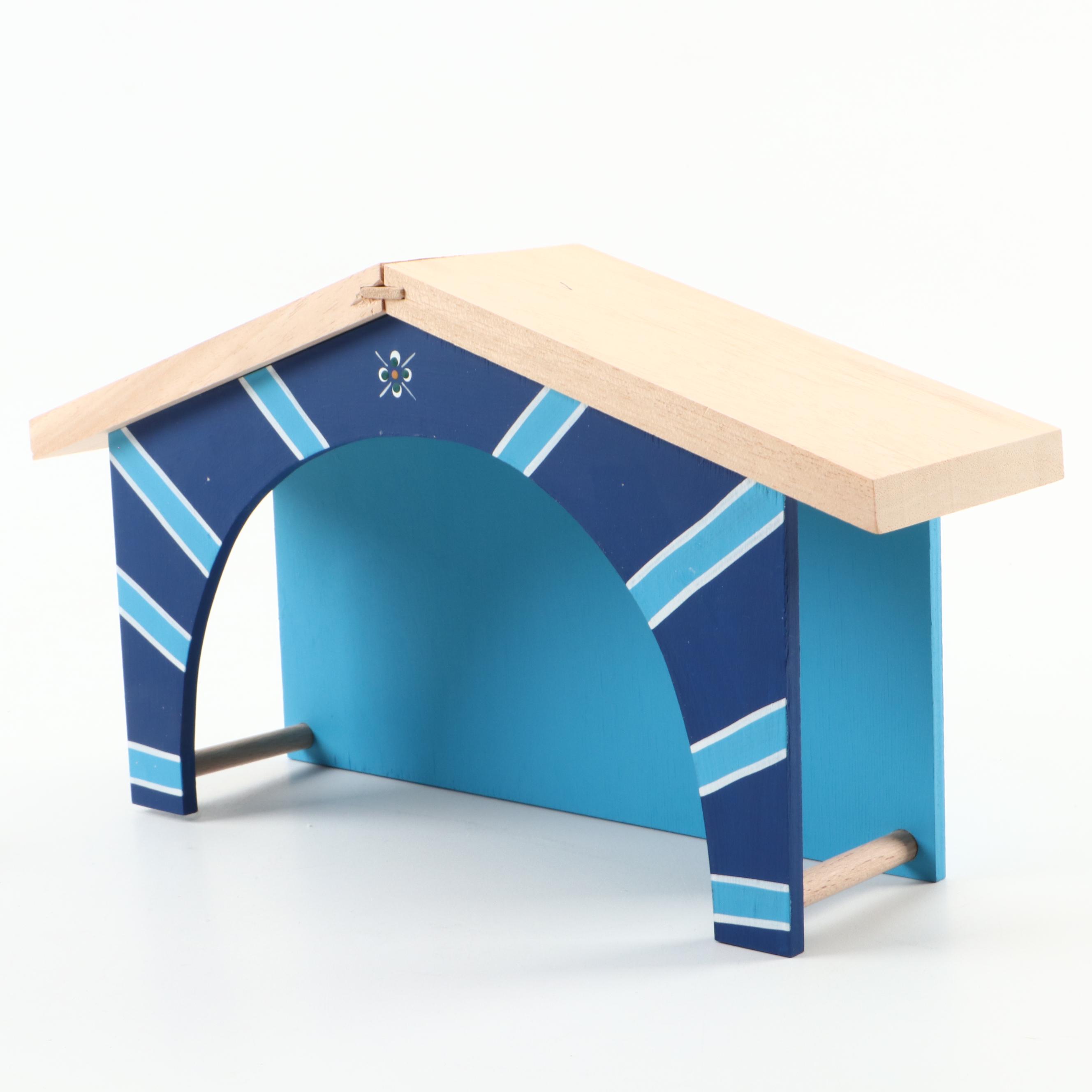 Vintage Danish Bogense Traekunst Handpainted Wooden Nativity Set