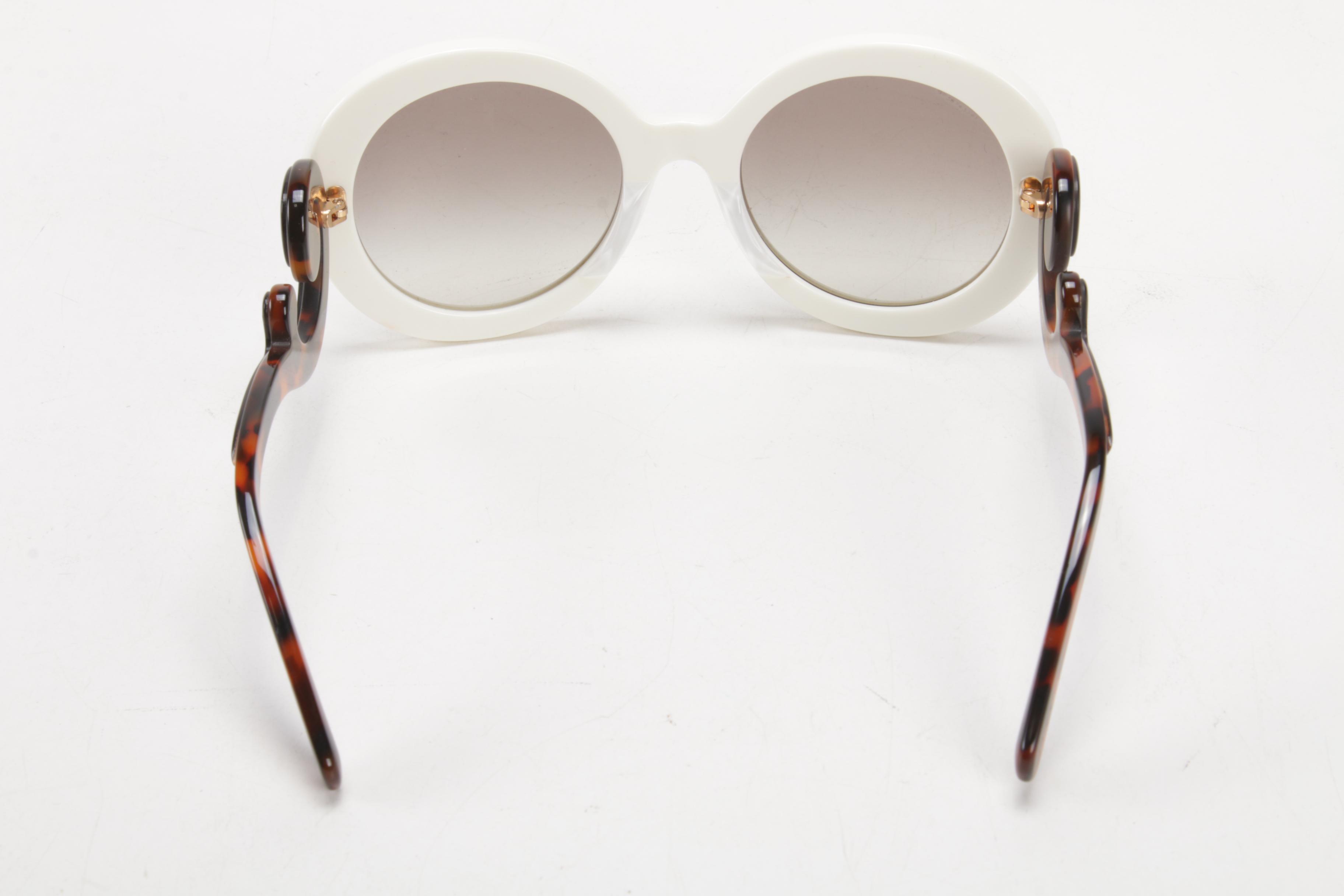 Prada Minimal Baroque SPR08T Sunglasses in White and Tortoise