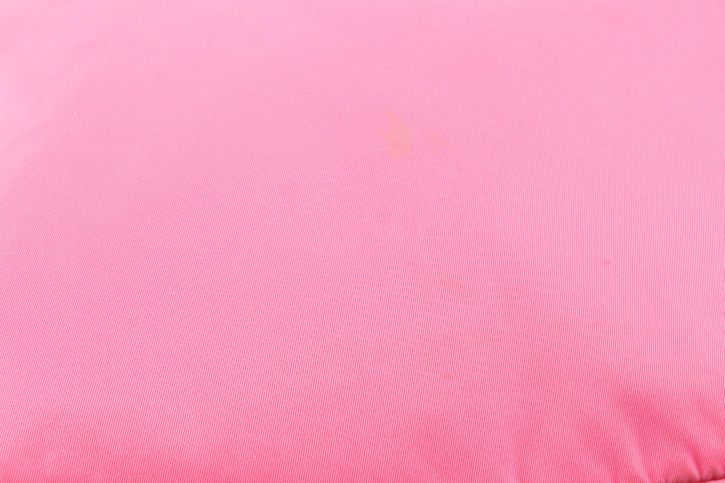 Prada Pink Tessuto Nylon and Leather Two-Way Tote Bag