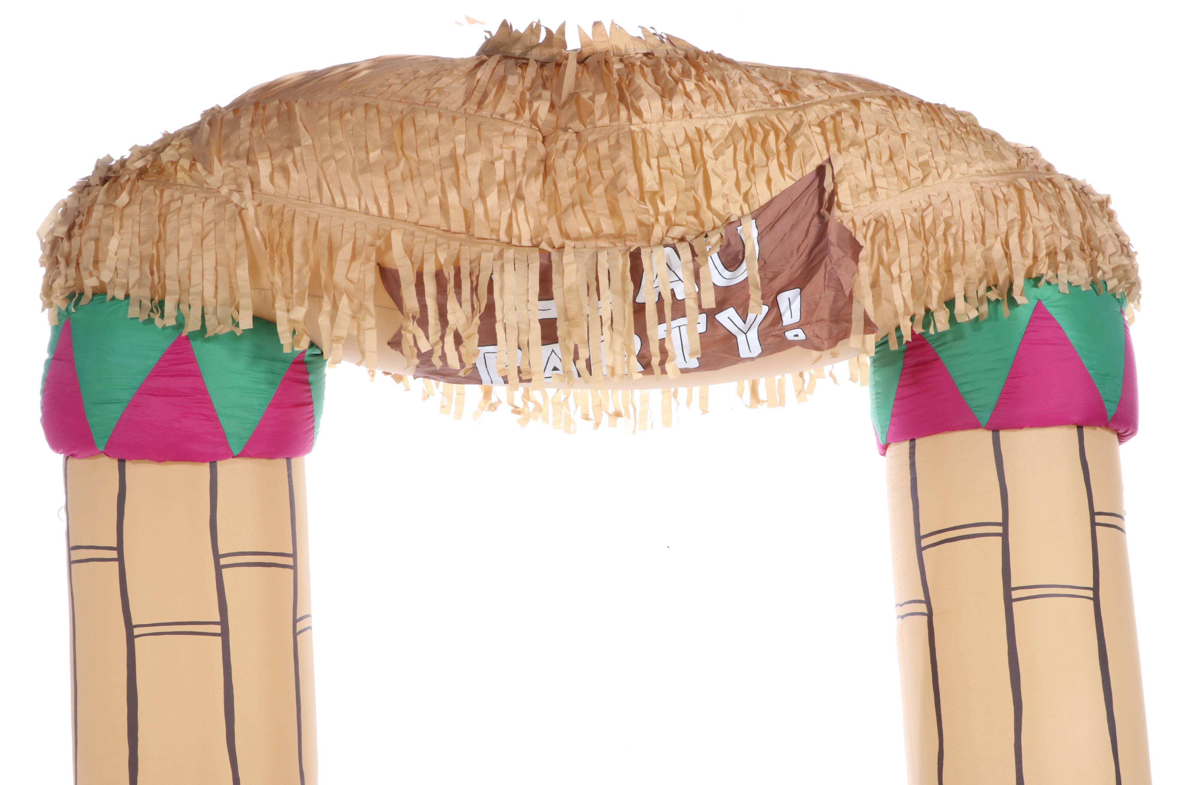Inflatable "Luau Party" Tiki Hut Display