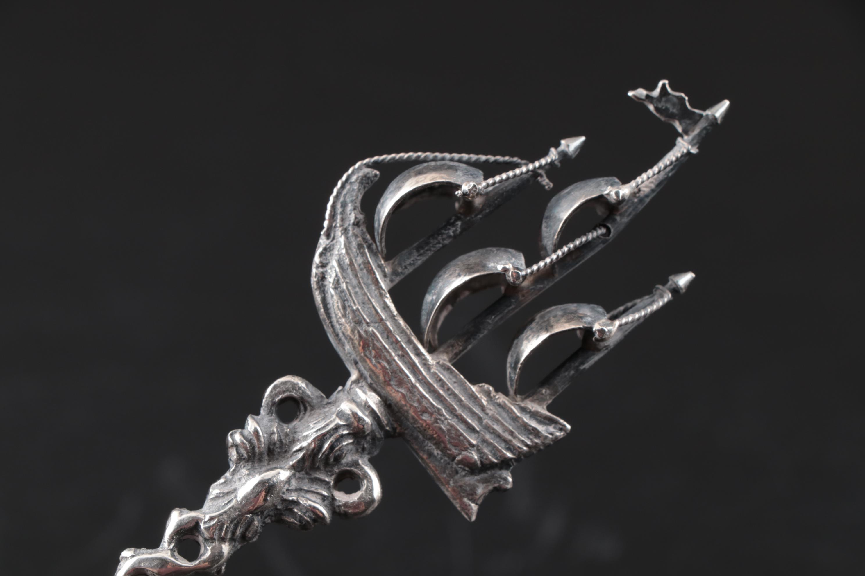 Dutch Baroque Style 800 Silver Sailing Ship Spoon