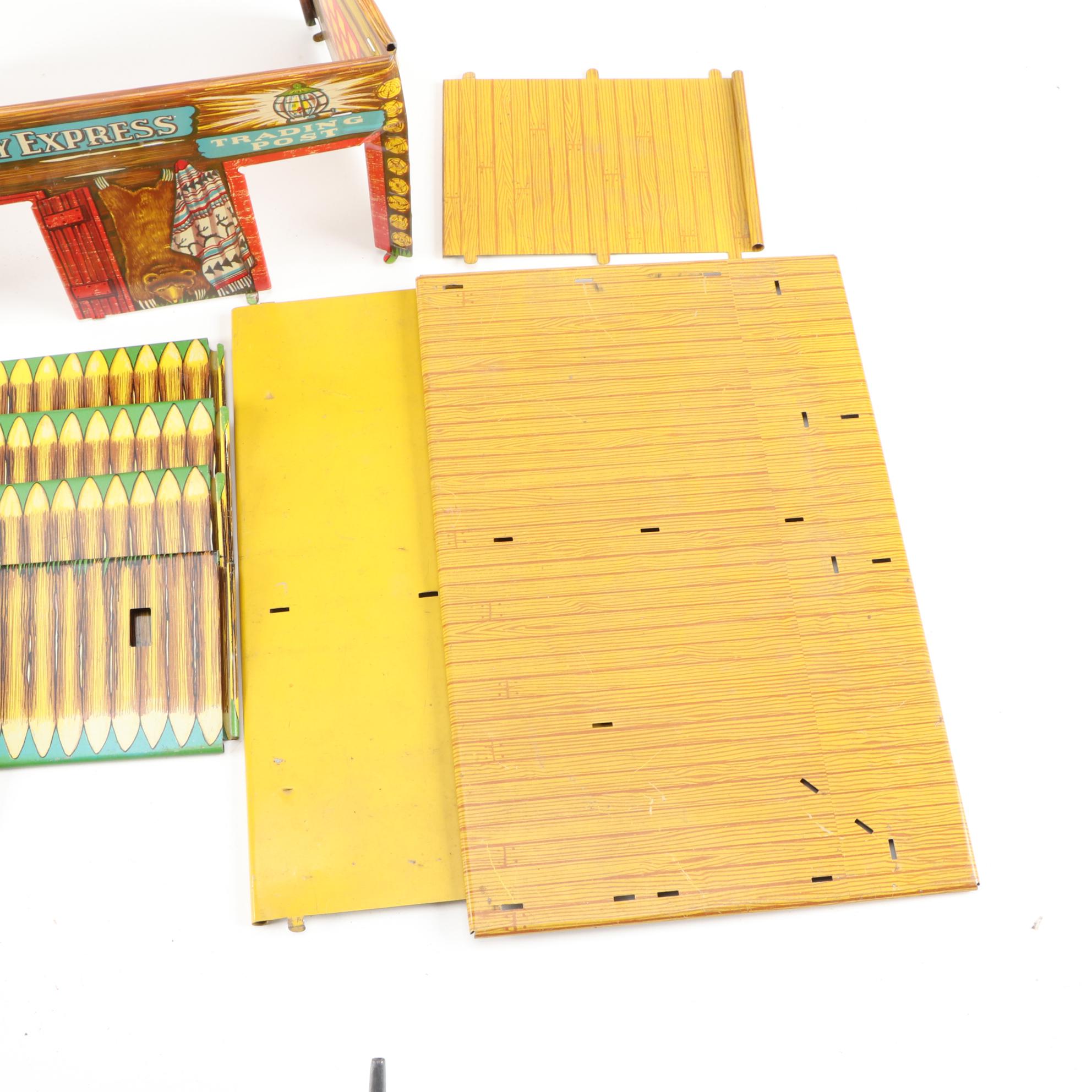 Pony Express Trading Post and Fort Superior Western Play Sets with Lead Figures