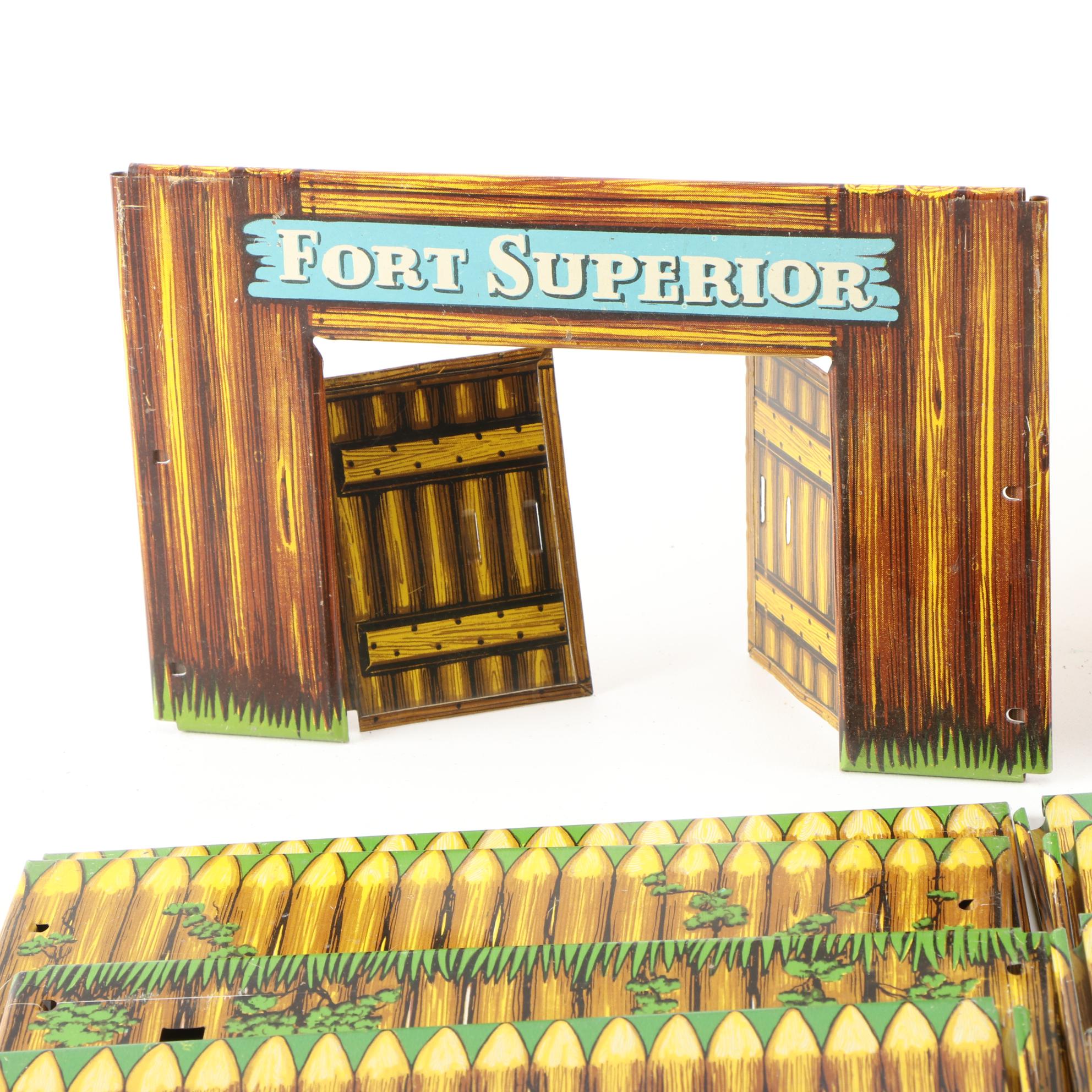 Pony Express Trading Post and Fort Superior Western Play Sets with Lead Figures