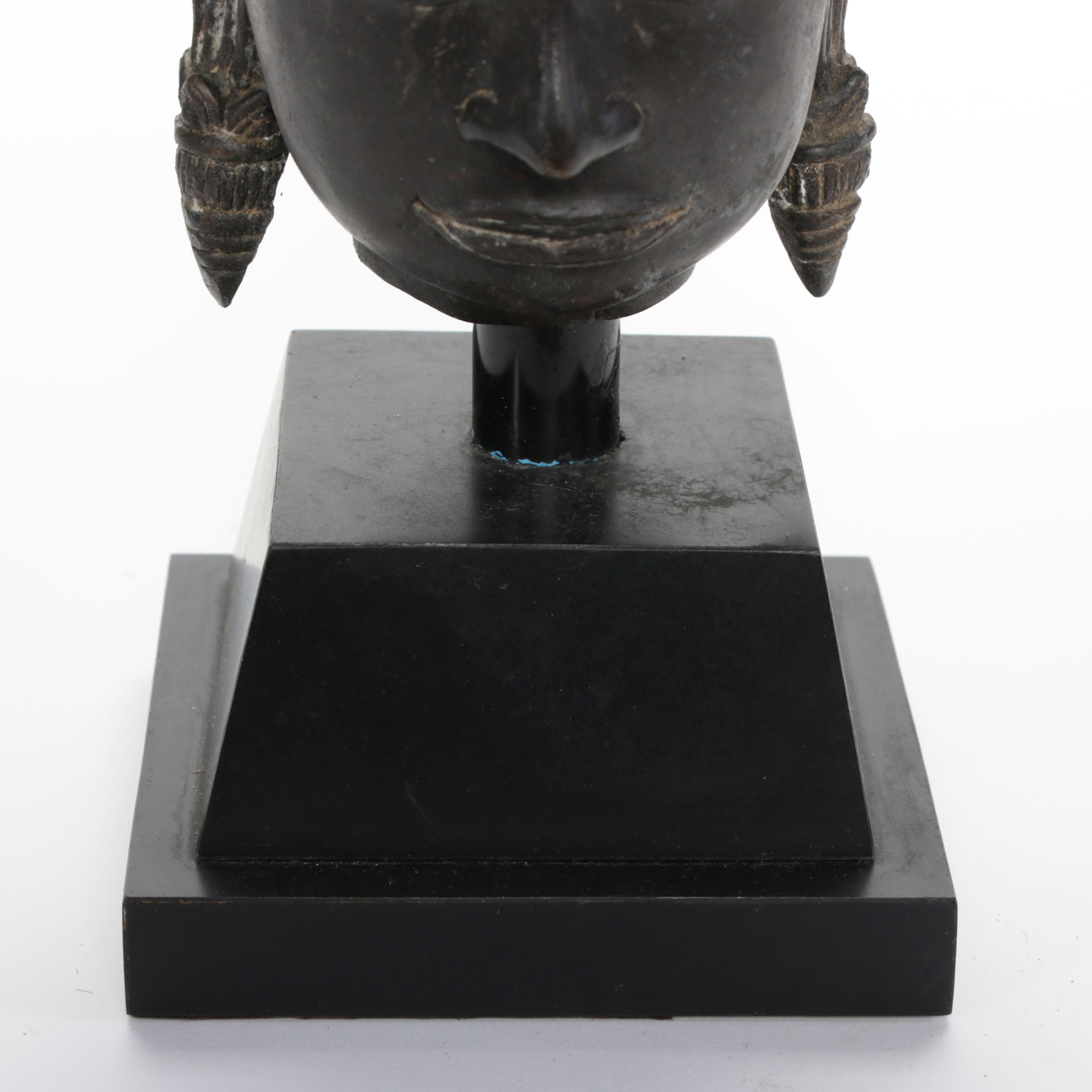 Lopburi-Khmer Style Bronze Crowned Head of Buddha
