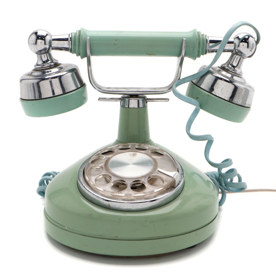Western Electric French Style Mint Green Rotary Dial Telephone