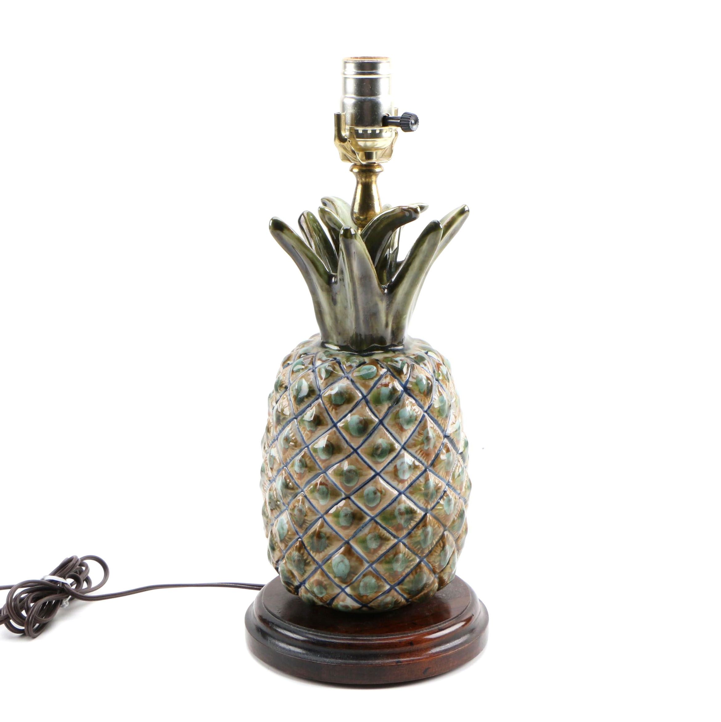 Contemporary Ceramic Pineapple Table Lamp Base