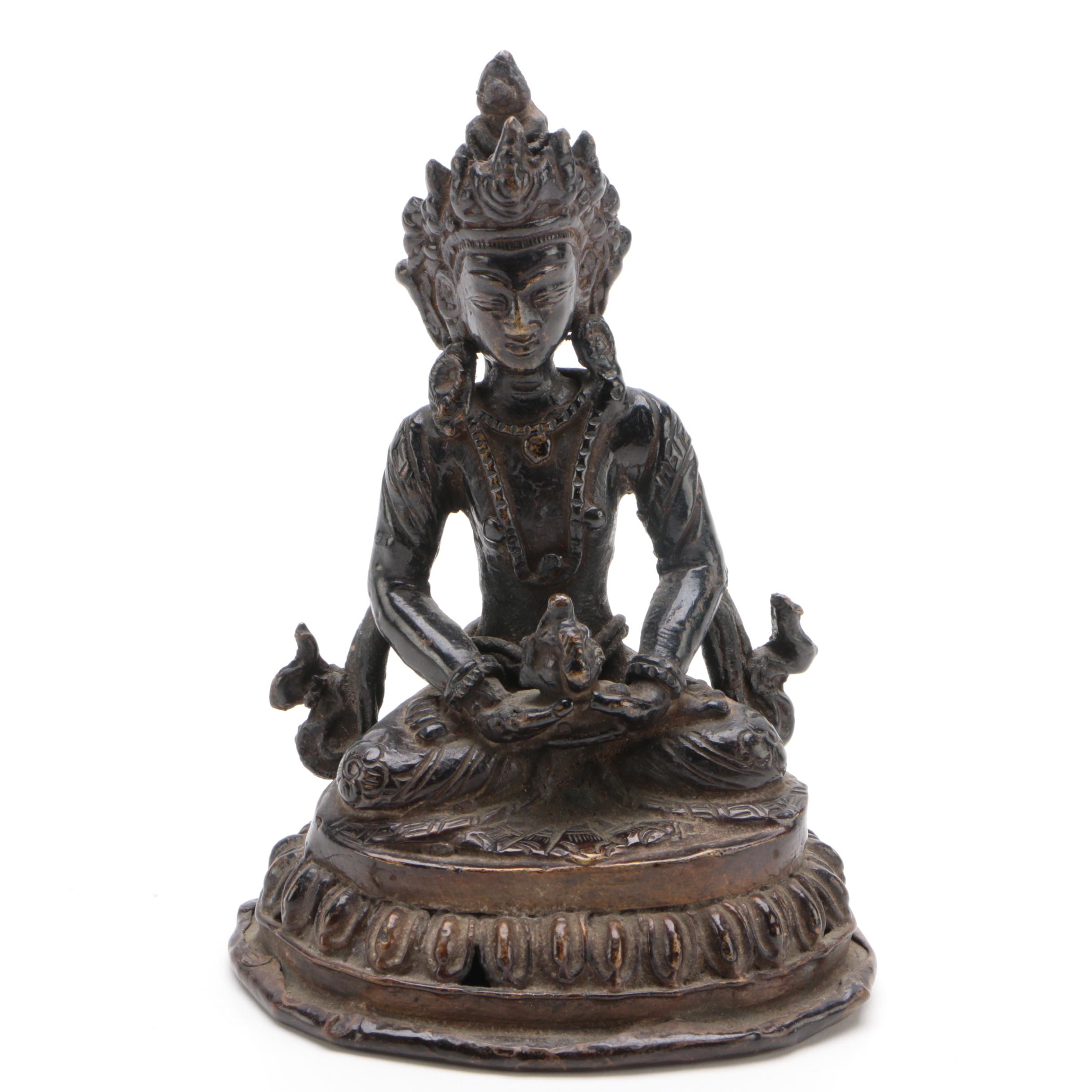 Tibetan Bronze Amitabha Buddha, Late 19th/Early 20th Century