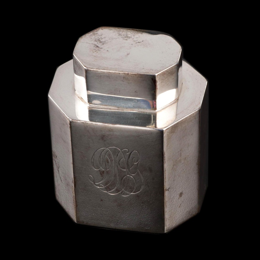 Gorham Sterling Silver Tea Caddy, Early to Mid 20th Century