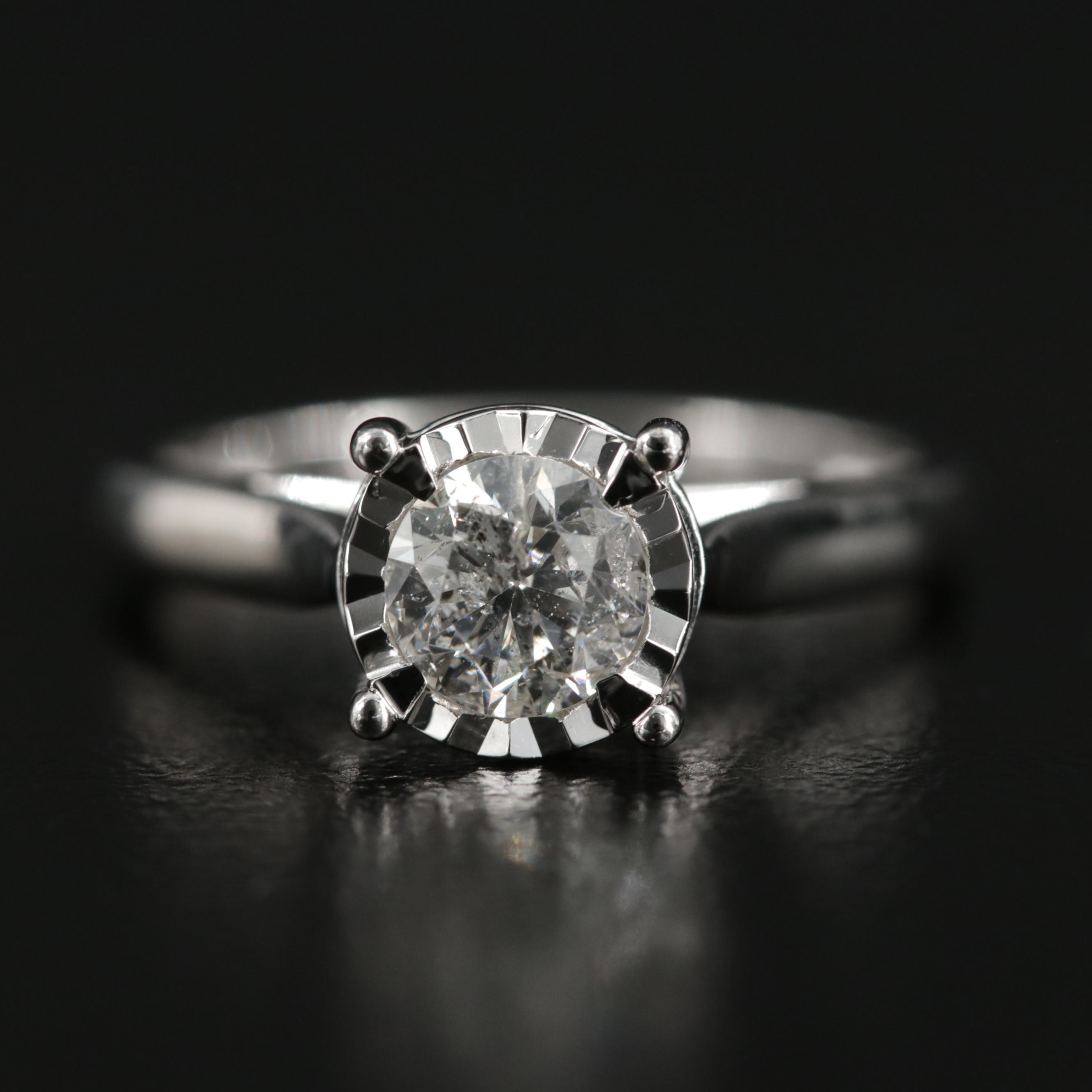 10K White Gold 1.04 CTW Diamond Ring