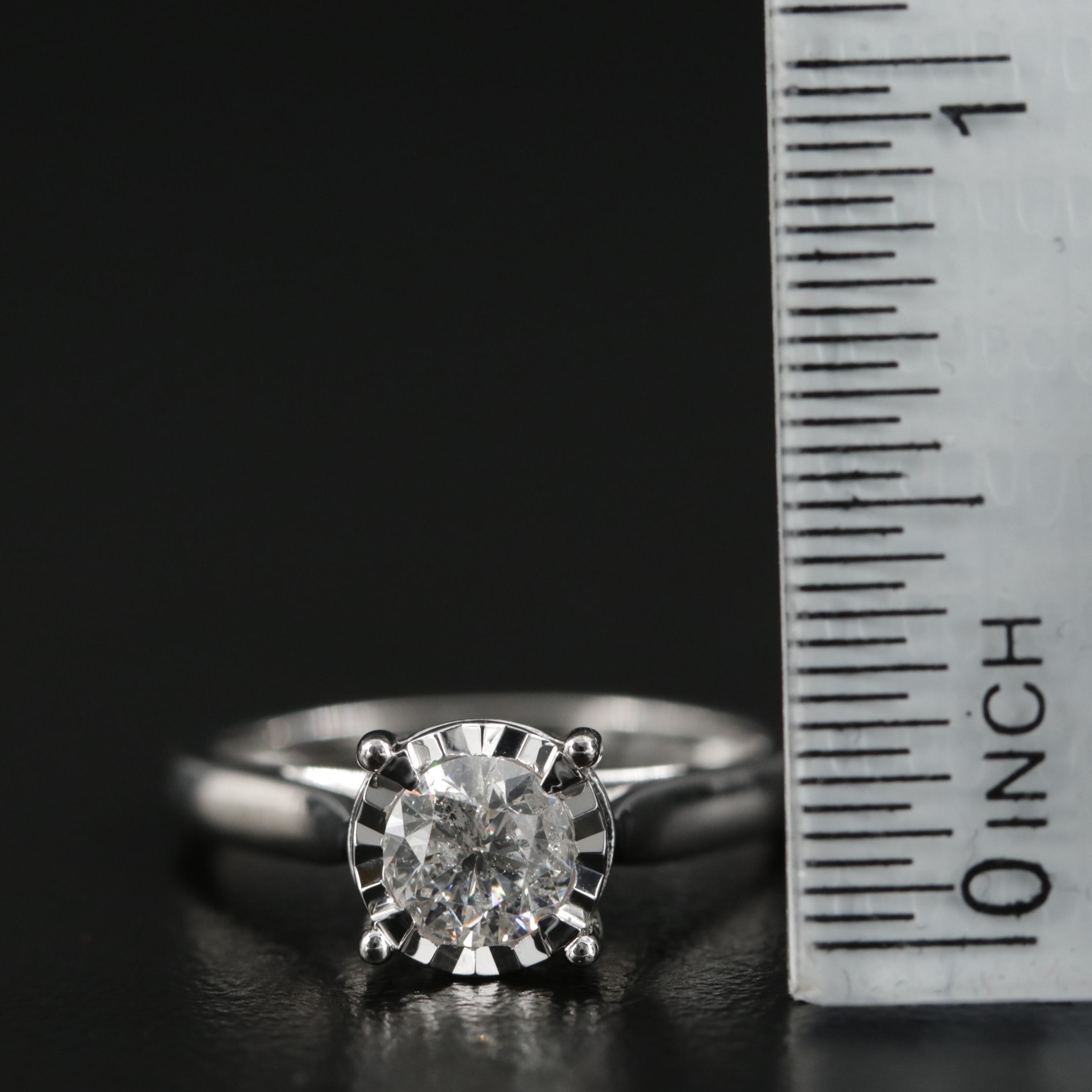 10K White Gold 1.04 CTW Diamond Ring