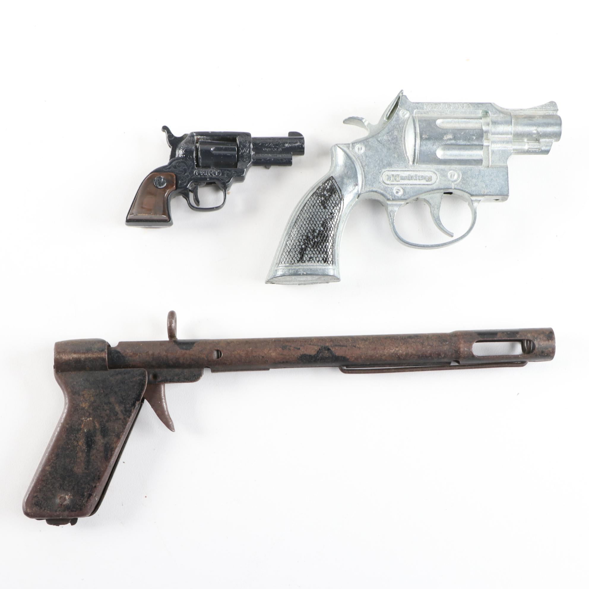 Marx Tiger Trike Wind-Up Toy, Mail Box Bank, Cap Guns, and Scout Flashlight