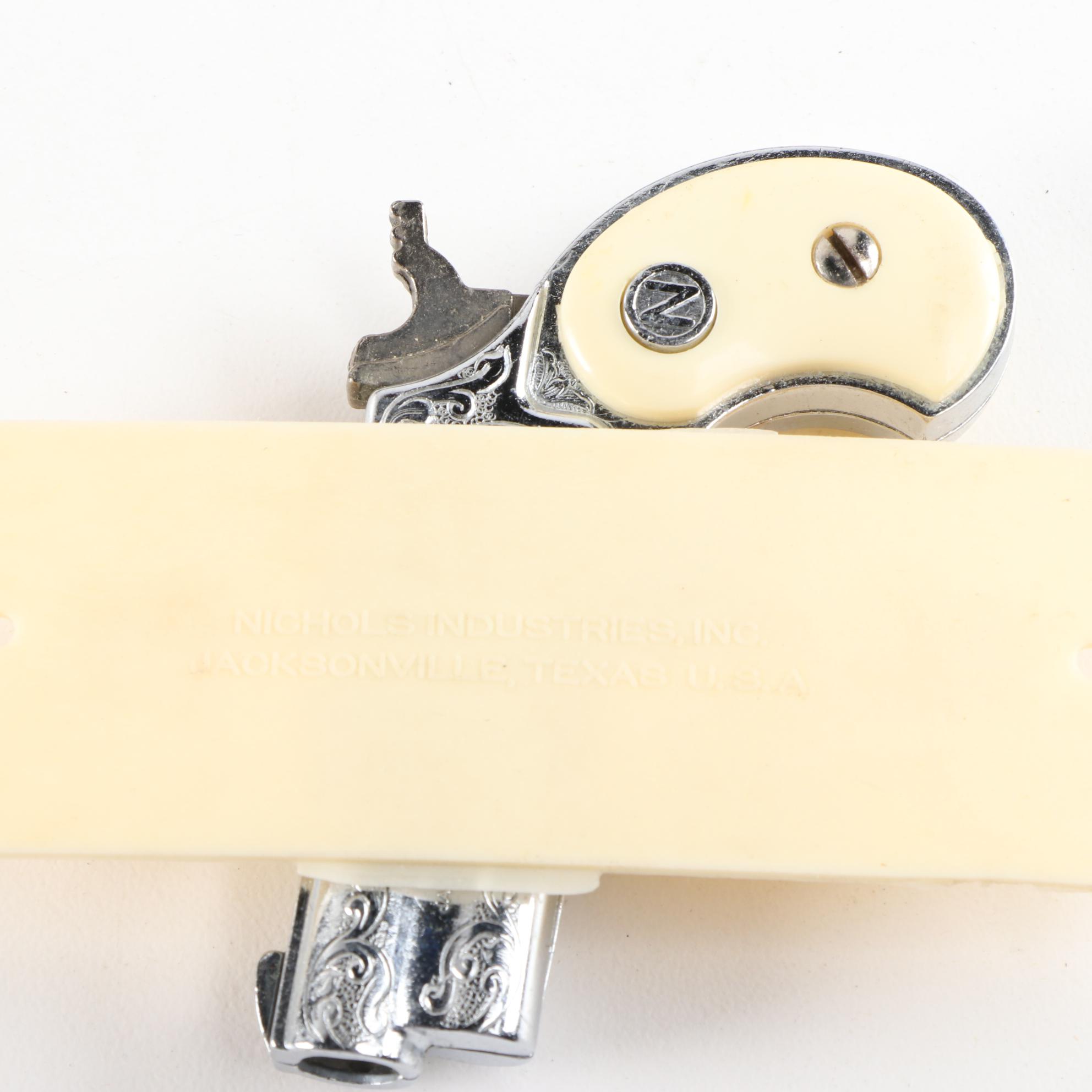 Marx Tiger Trike Wind-Up Toy, Mail Box Bank, Cap Guns, and Scout Flashlight