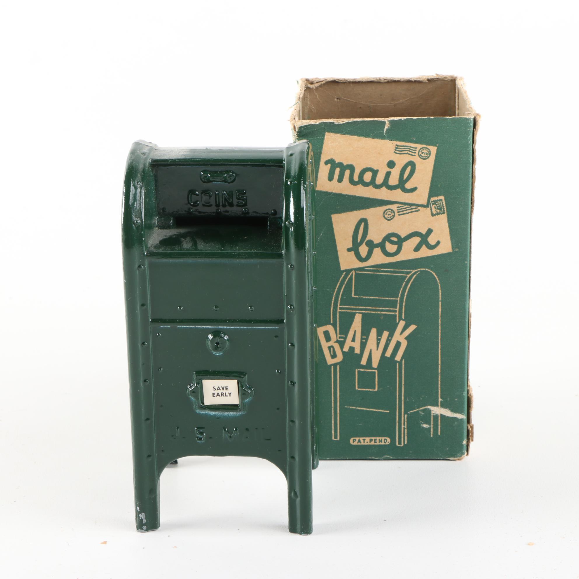 Marx Tiger Trike Wind-Up Toy, Mail Box Bank, Cap Guns, and Scout Flashlight