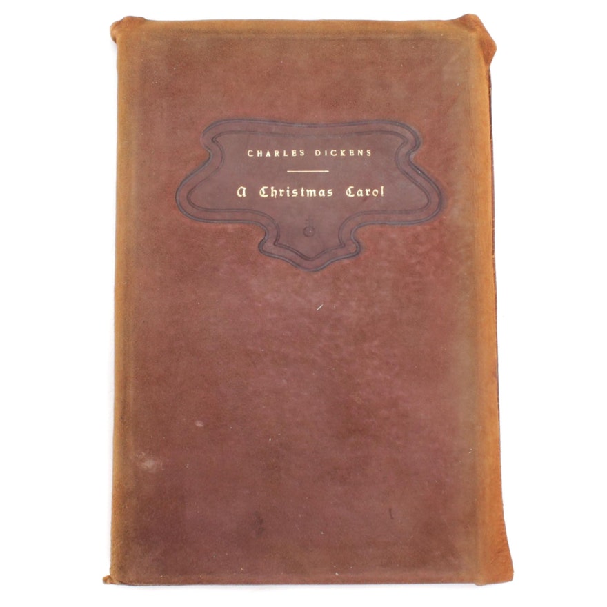 Leather Bound "A Christmas Carol" by Charles Dickens, 1902