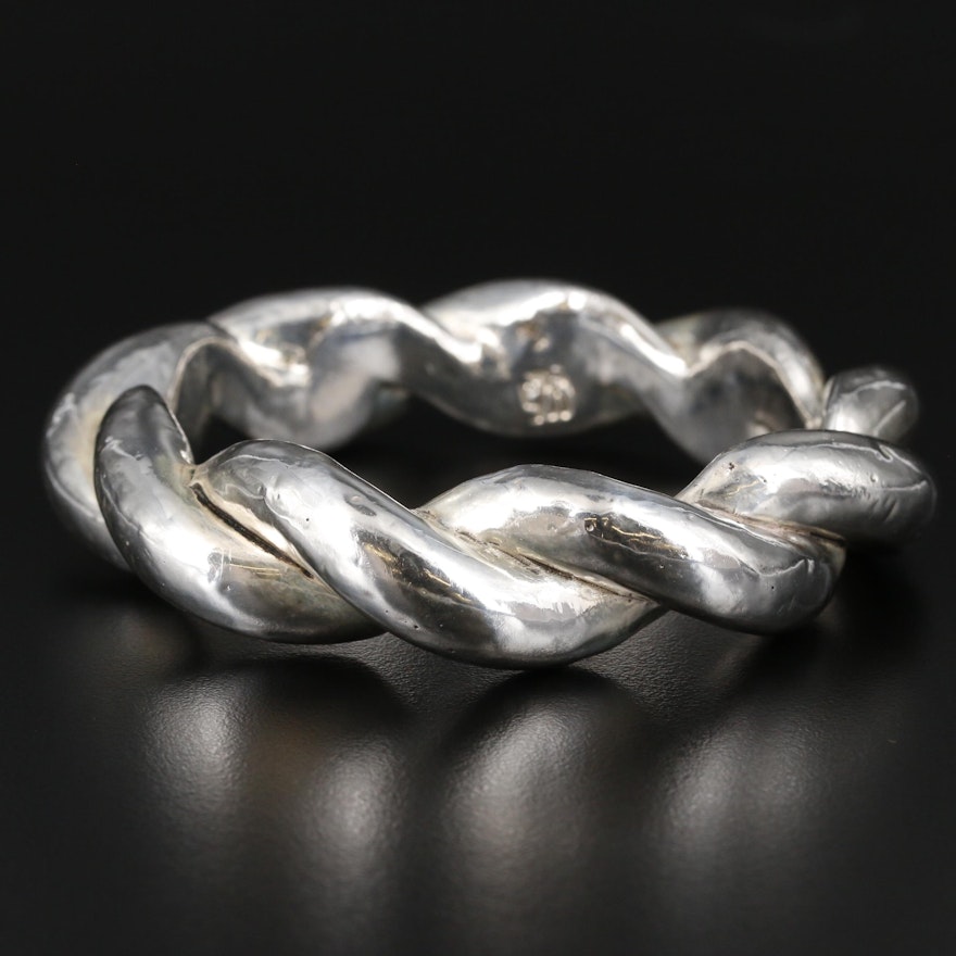 Sterling Silver Electroform Braided Bangle